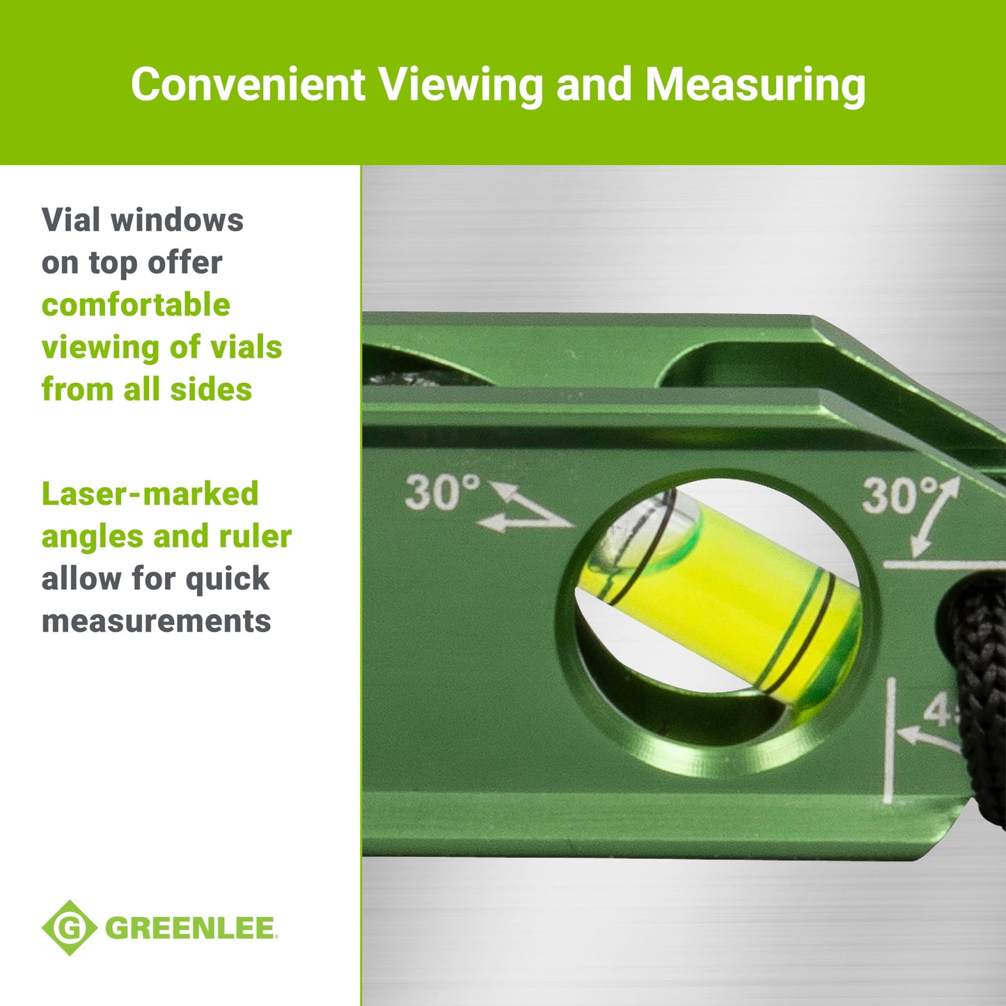 Greenlee L77 Mini Magnetic Bubble Level with Conduit Bending Offset Aid