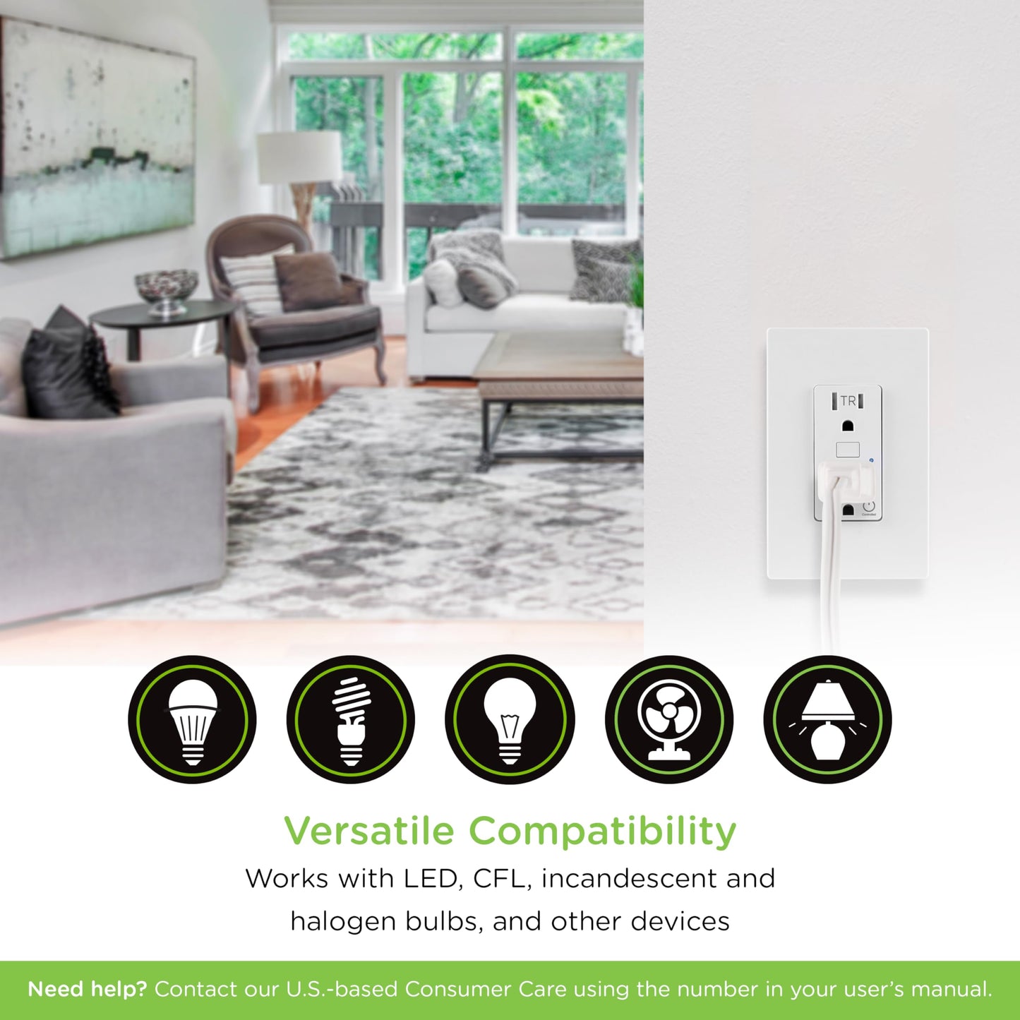 Enbrighten Z-Wave Plus Smart Receptacle, Works with Alexa, Google Assistant, Tamper-Resistant, Z-Wave Outlet, Always On Outlet, Hub Required, Smart Outlet, Lamps, Small Appliances, 700 Series, 58449