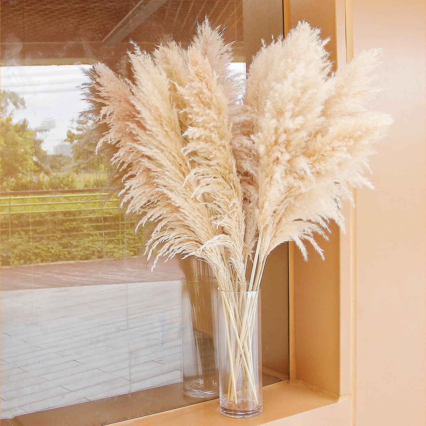 40" inch 40 Stems Natural Pampas Grass Decor Tall, pompas Grass, Tall Pampas Grass for Wedding, Party, Farmhouse, Boho Home Decor