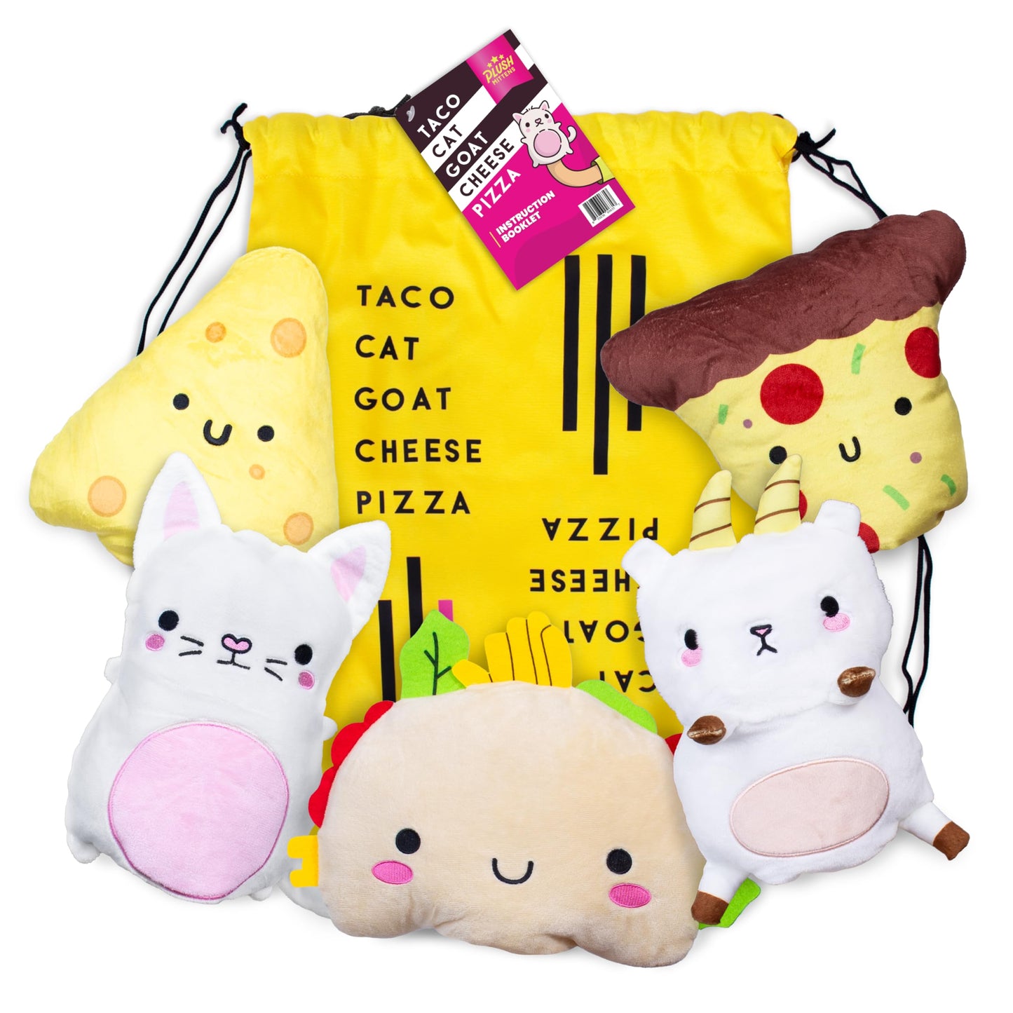 Taco Cat Goat Cheese Pizza Plush Mittens Set
