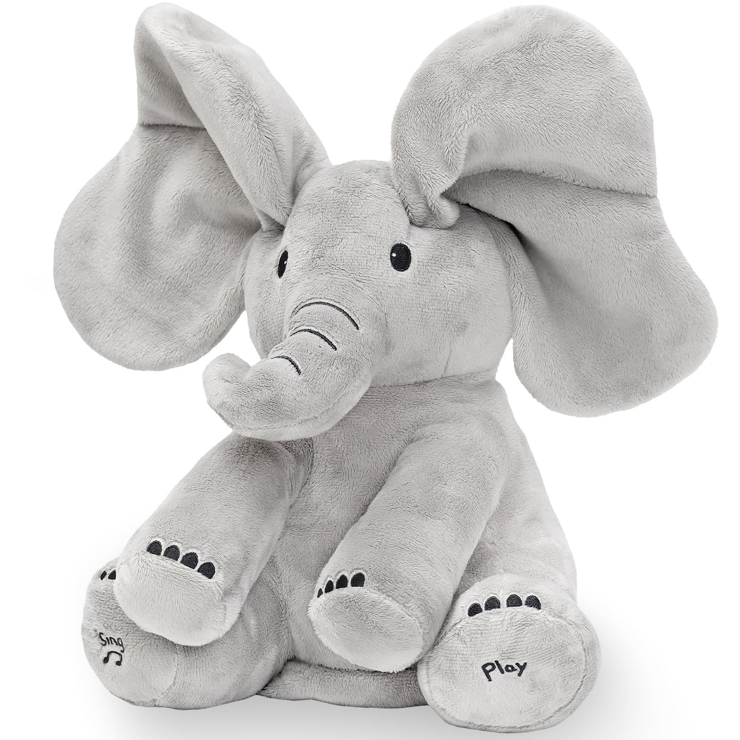 Tippi Peekaboo Elephant Toy - Interactive Singing Teddy with Fluttering Ears - For Newborn Baby Boys or Girls - Soft Toy Peekaboo Elephant for Babies 0-12 Months