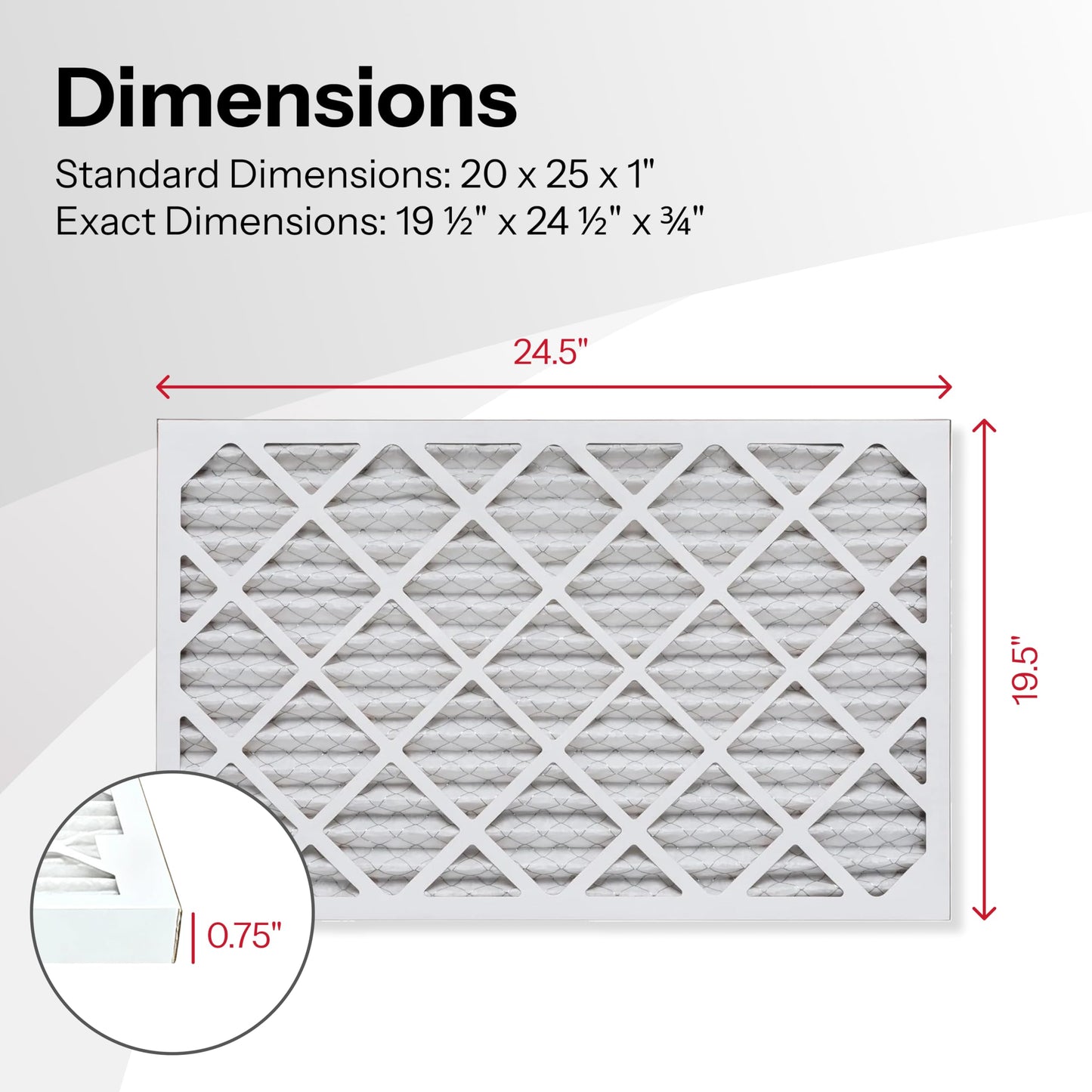 20x25x1 Air Filter by AIRx Filters MERV 11 Pleated Furnace Filter HVAC AC Filters - Made in the USA - 6 Pack