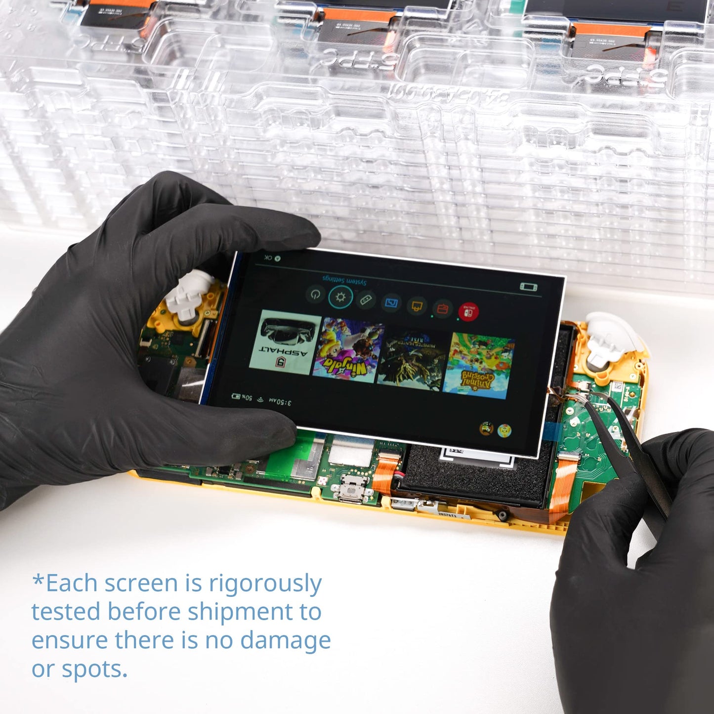 Replacement Screen for Nintendo Switch Lite, LCD Screen Display Panel + Adhesive + Screen Protector Repair kit for Switch Lite.