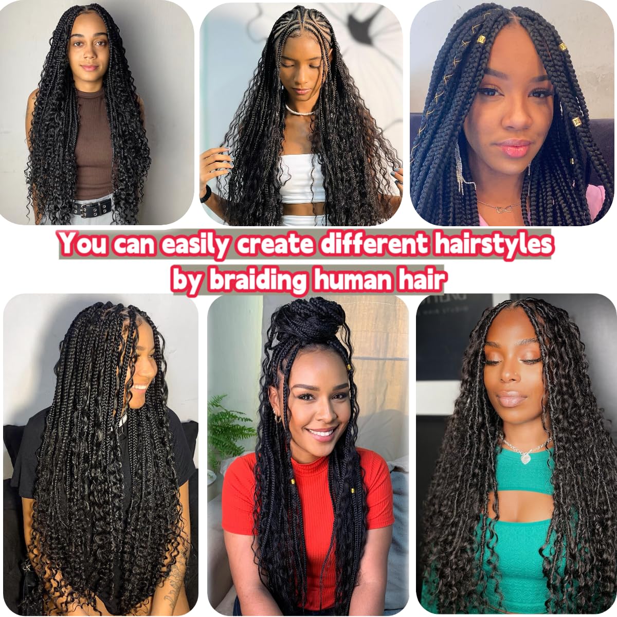 Human Braiding Hair Deep Wave Bulk Human Hair for Braiding No Weft 2 Bundles 100g 18Inch 10A Brazilian Virgin Human Hair Braiding Hair Extensions Curly Bulk Human Hair for Boho Braids