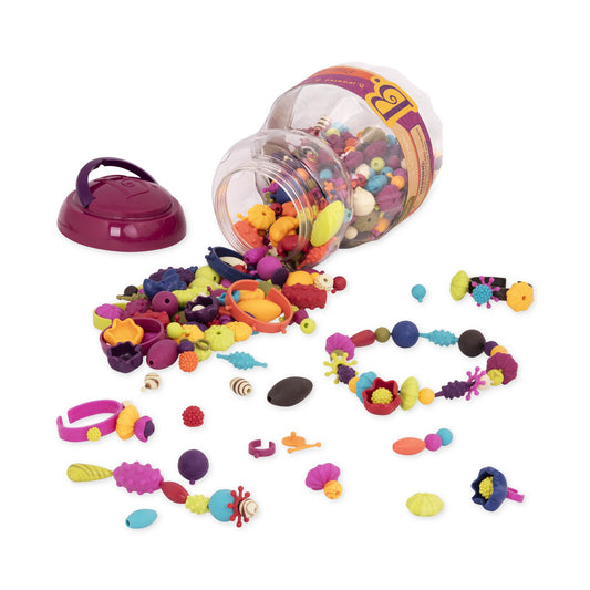 B. toys – Pop Arty! 500 Pieces – Jewlery Making Kit – Creative Pop Snap Bead Set for Kids – DIY Craft Jewelry Making Kit – Necklaces, Rings, Bracelets – 4+ Years
