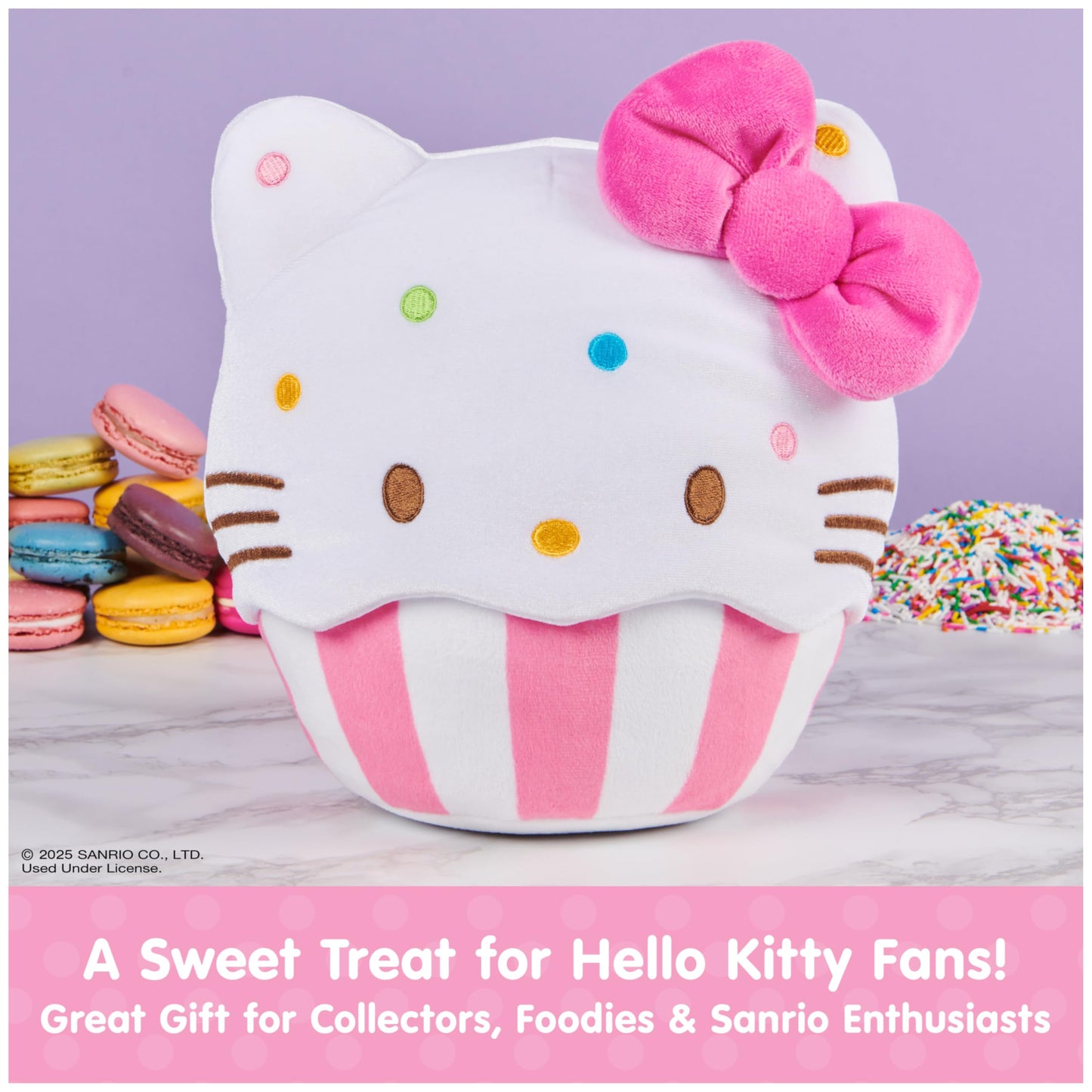 GUND Sanrio Official Hello Kitty Cupcake Plush, Stuffed Animal for Ages 1 and Up, Pink/White, 8”