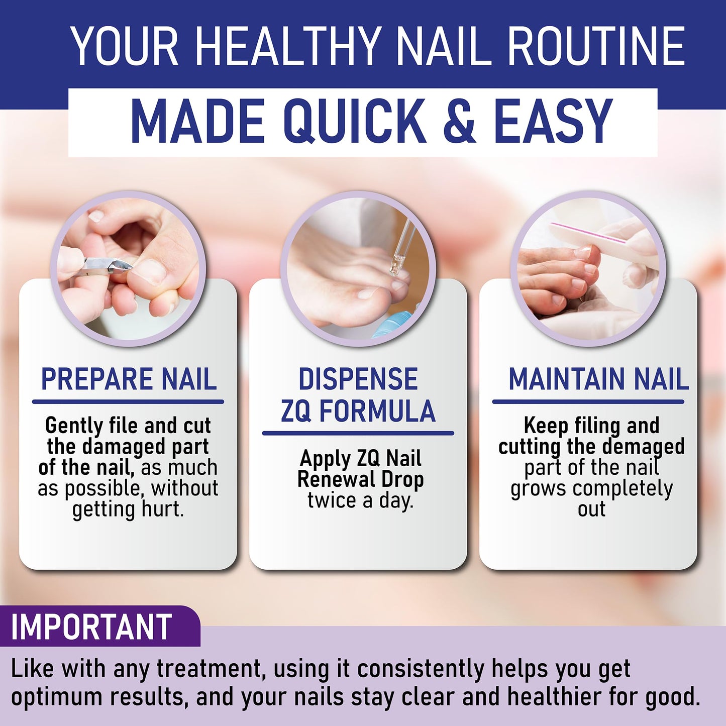 ZanaQuick Extra Strength Toenail & Fingernail Repair Drops - Nail Care Renewal for Thick, Damaged & Discolored Nails - 2 Pack
