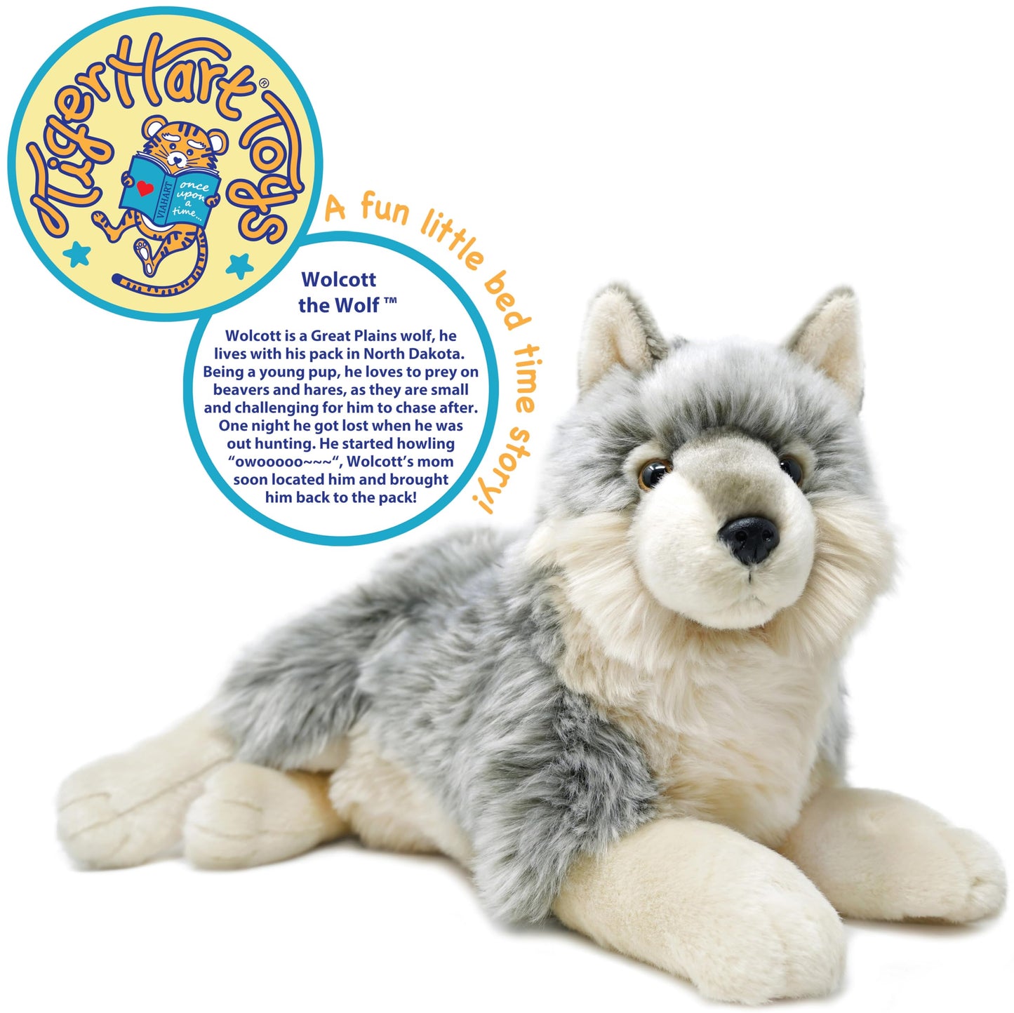 VIAHART Whitaker The Wolf - 14 Inch Stuffed Animal Plush Dog - by TigerHart Toys