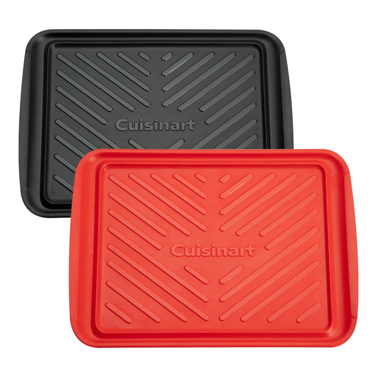 Cuisinart CPK-210 Grilling Prep and Serve Trays, Black and Red Large 18” x 14.5”