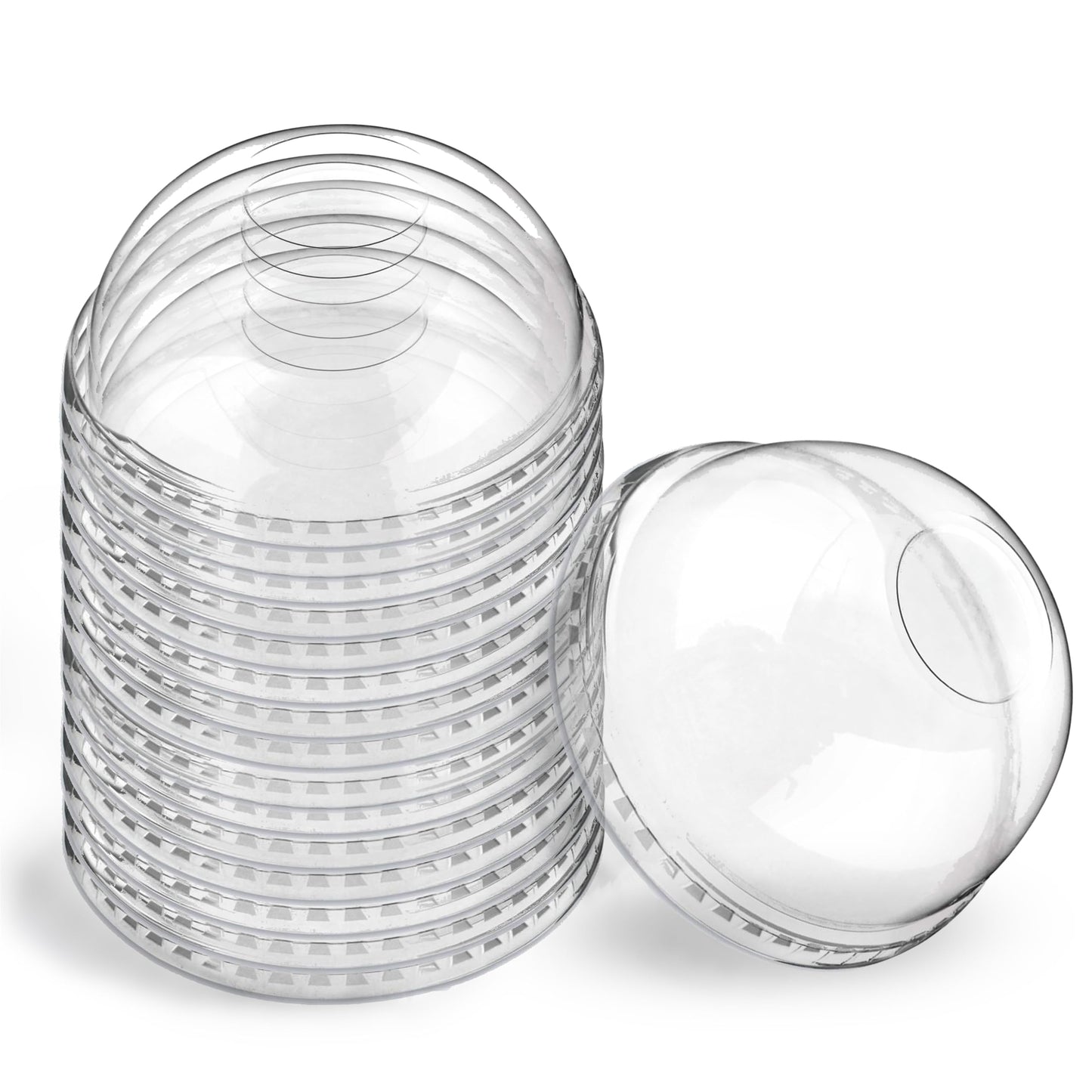 Clear PET Plastic Dome Lids With Straw Slot [1000-Pack] Disposable Lids with 1 Inch Straw Hole. Fits 12, 16, 20, 24 oz. Clear Plastic Cups - Great Use for Ice Cream, Slush, Smoothie, Razzle & Slurpee