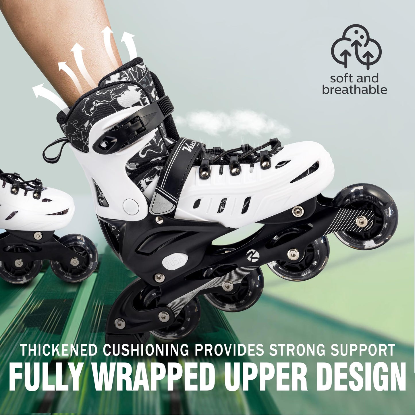 Inline Skates for Kids Adjustable Fun Illuminating Skates Girls Boys Ages 8-12 Patines para Niños Niñas Outdoor