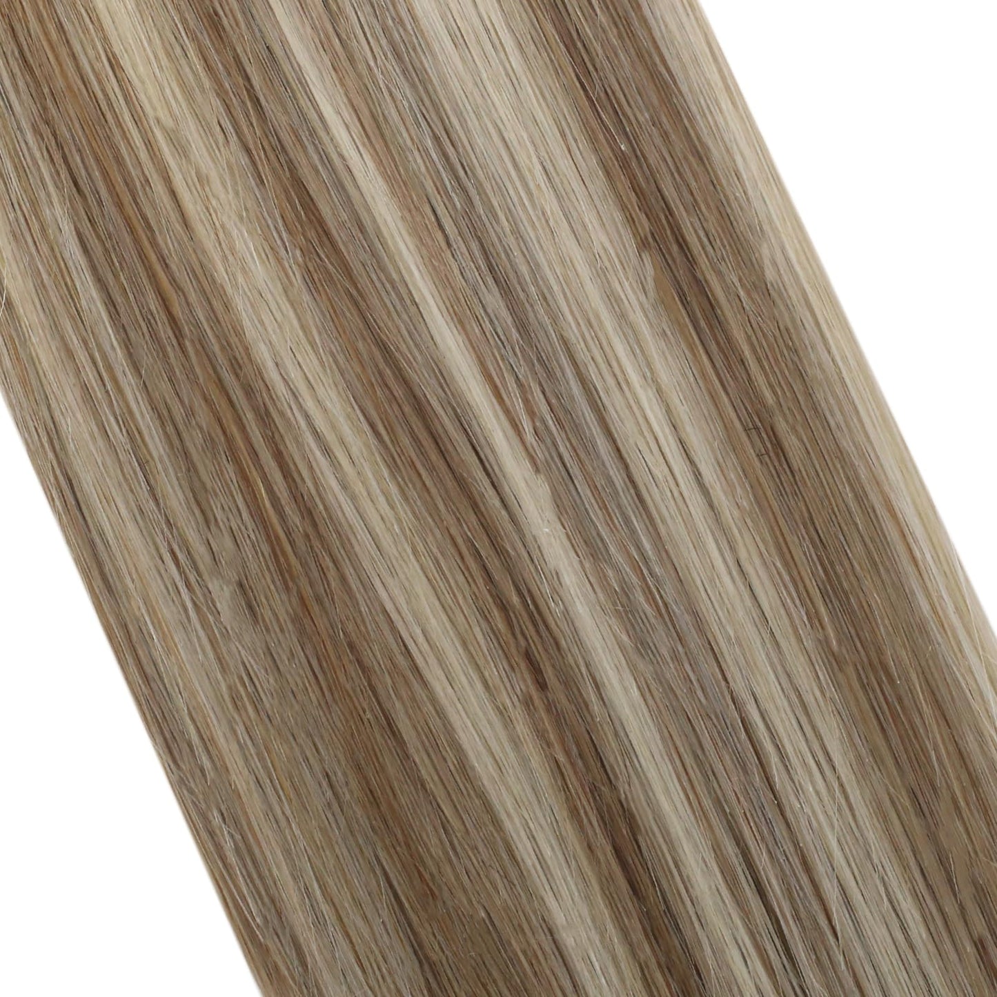 Moresoo Tape in Hair Extensions Human Hair Brown Real Hair Tape Hair Extensions Ombre Light Brown and Platinum Blonde Human Hair Extensions Tape in Fashion Seamless 18 Inch 20Pcs/50g #8/22/8