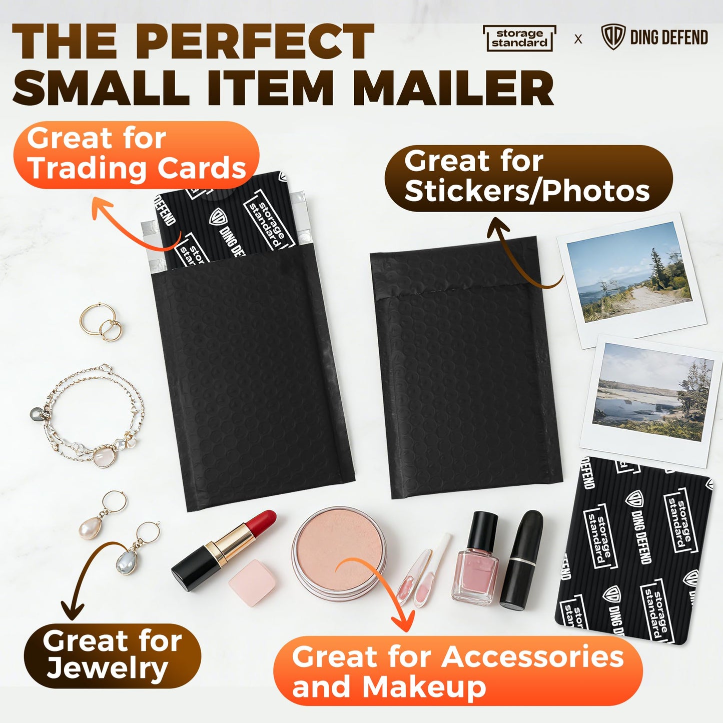 510-Pack Bubble Mailer 4'' x 8'' - Self-Sealing Waterproof Small Mailing Envelopes Padded Lightweight Shipping Bags for Accessories, Small Parts, Jewelry, Trading Cards, Compact Items 4x7 Usable Space
