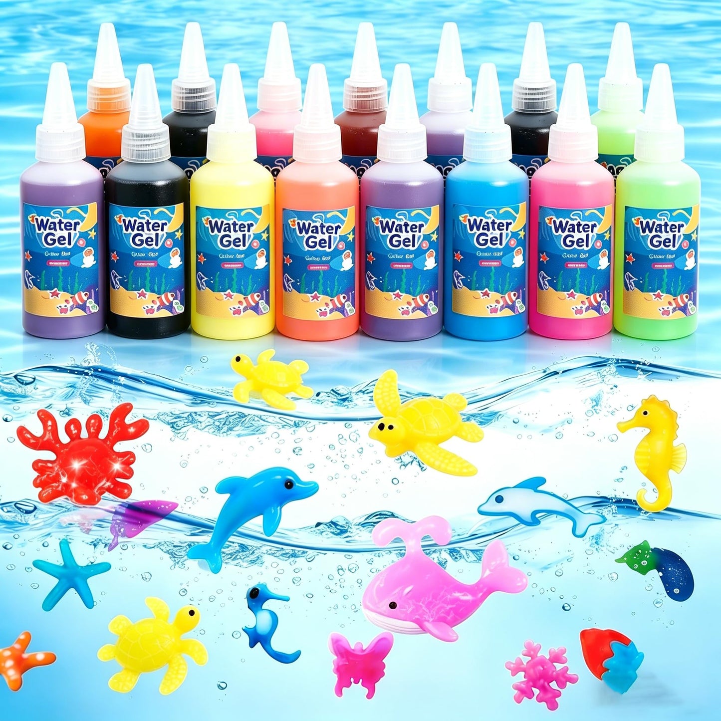 BSINHTIY Water Elf Toy Refill Kit, 40 Pack with Glow in the Dark, Sparkle, Pearl Color and Powder Refill, Provides Everything Young Artists Need to Fully Enjoy All Kinds of Fun.