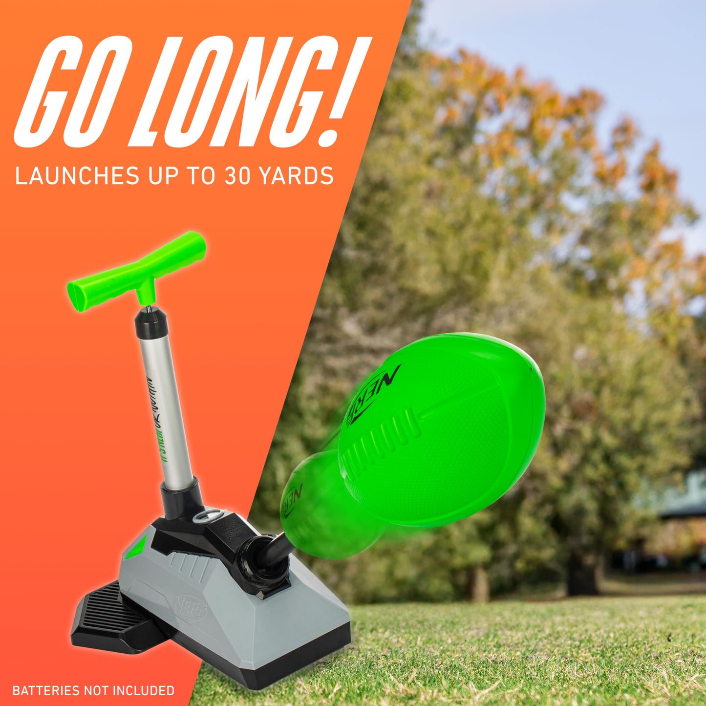NERF QB Pro Foam Football Passer - Mini Ball Launcher for Kids Practice + Games - Fun Youth Outdoor Football Passer - 8.5" NERF Foam Ball Included