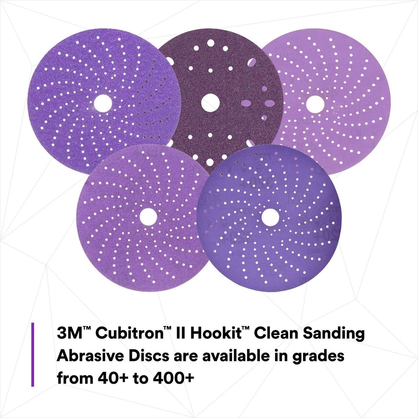 3M Cubitron II Hookit Clean Sanding Abrasive Disc 31483, 6 in, 320+ Grade, Pack of 50 Discs, Virtually Dust-Free, High Performance, Long Lasting, Multi-Hole Pattern, Feather Edging, Stock Removal