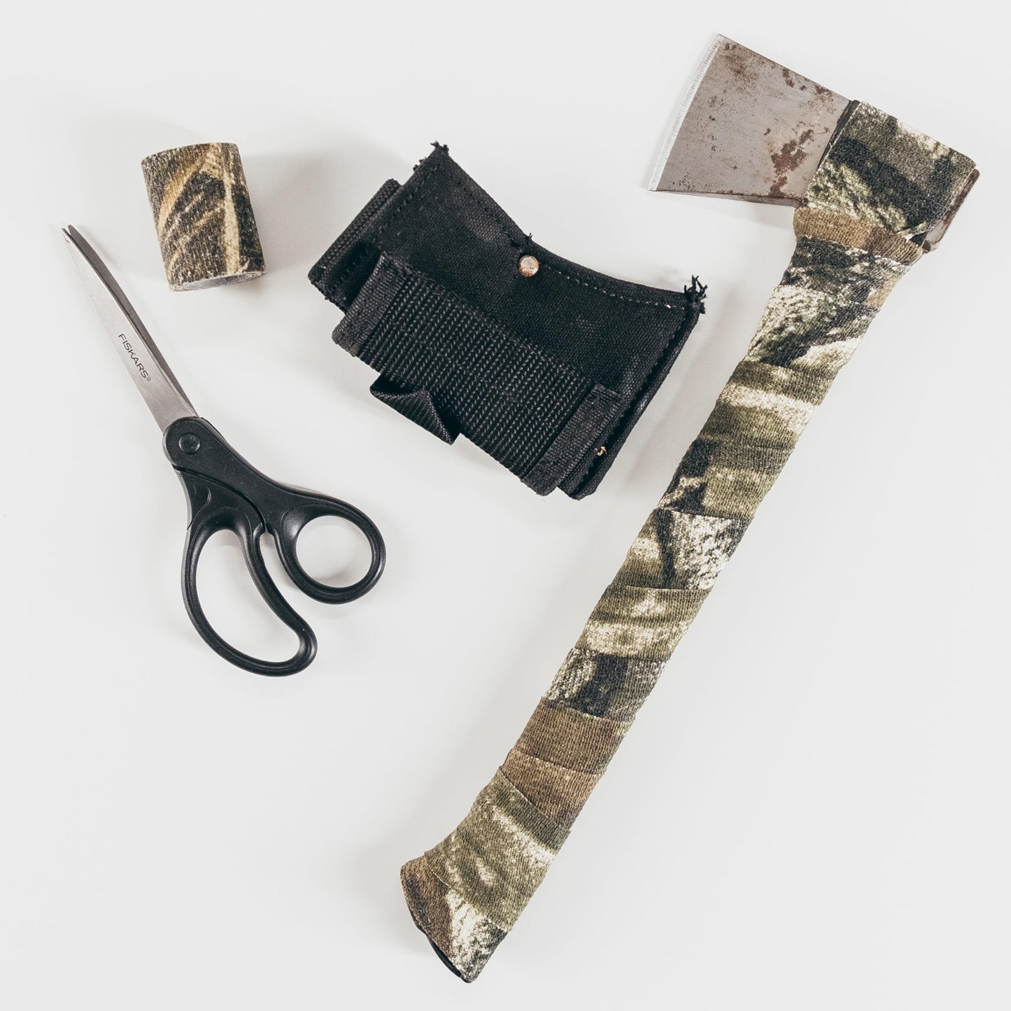 GEAR AID Camo Form Self-Cling and Reusable Fabric Camouflage Wrap, Adds Grip and Shield Hands from Hot or Cold Surfaces to Protect You and Your Equipment, Kryptek Highlander, 2” x 144” Roll, 2 Pack