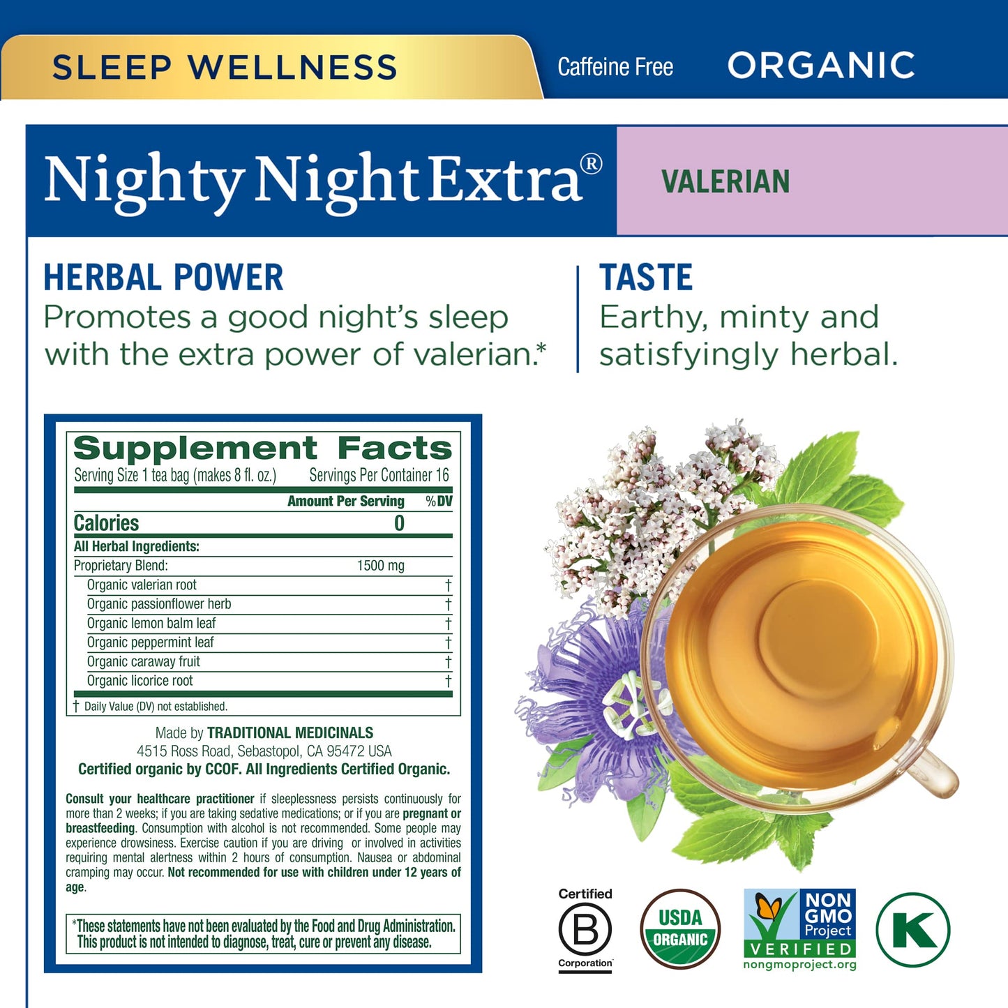 Traditional Medicinals Organic Herbal Tea Variety Pack for Stress and Sleep Support, 6 Flavors, Lavender, Chamomile, Lemon & Valerian Root, 96 Tea Bags, (6 Pack)