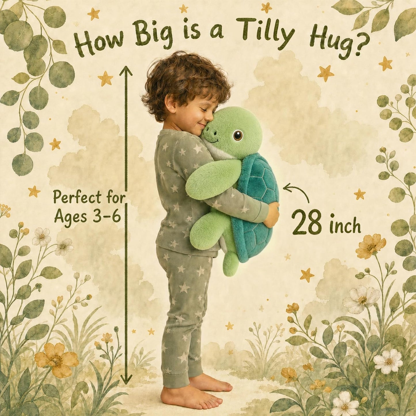 gnomantic Turtle Weighted Stuffed Animals - 28 Inch 5.0 Pounds Weighted Plushies Sea Turtle Stuffed Animal - Large Tortoise Plush Pillow - Cute Plush Toy Gifts for Kids & Adults (Green)