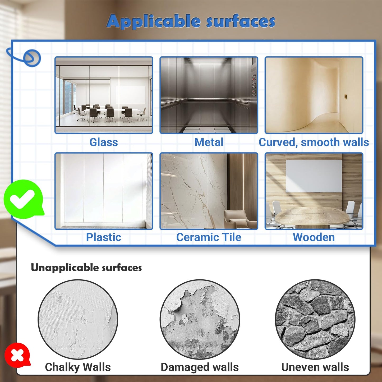 AFMAT White Board Dry Erase Paper, 48" x 36" Whiteboard Wallpaper, with 4 Markers, Stain-Proof & Super Sticky, No Ghost, 4' x 3' Peel and Stick Dry Erase Board Paper Roll for Wall/Home/Office