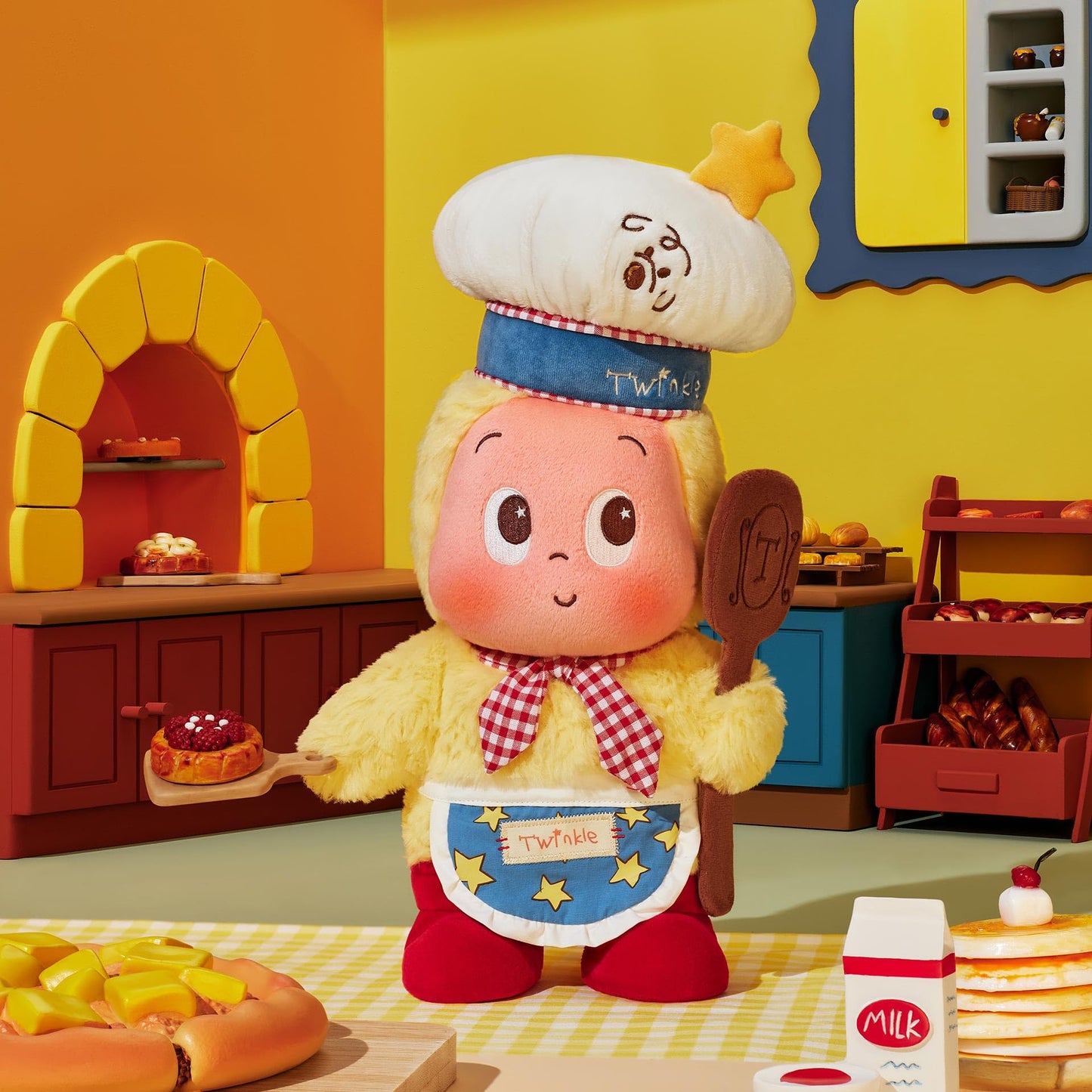 POP MART Moon Gelato Series-Baker Plush Doll, 38 cm Height Figurine, Twinkle Twinkle Figure for Home Room Decor, Collectible Gifts for Desk Accessories