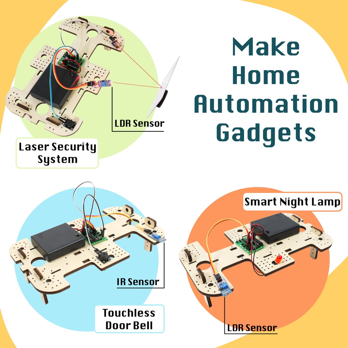 Butterfly Edufields 10in1 STEM Robotics Kit for Kids 8-14, Electronics and Engineering Circuit Board, Science Kit for Ages 12-14
