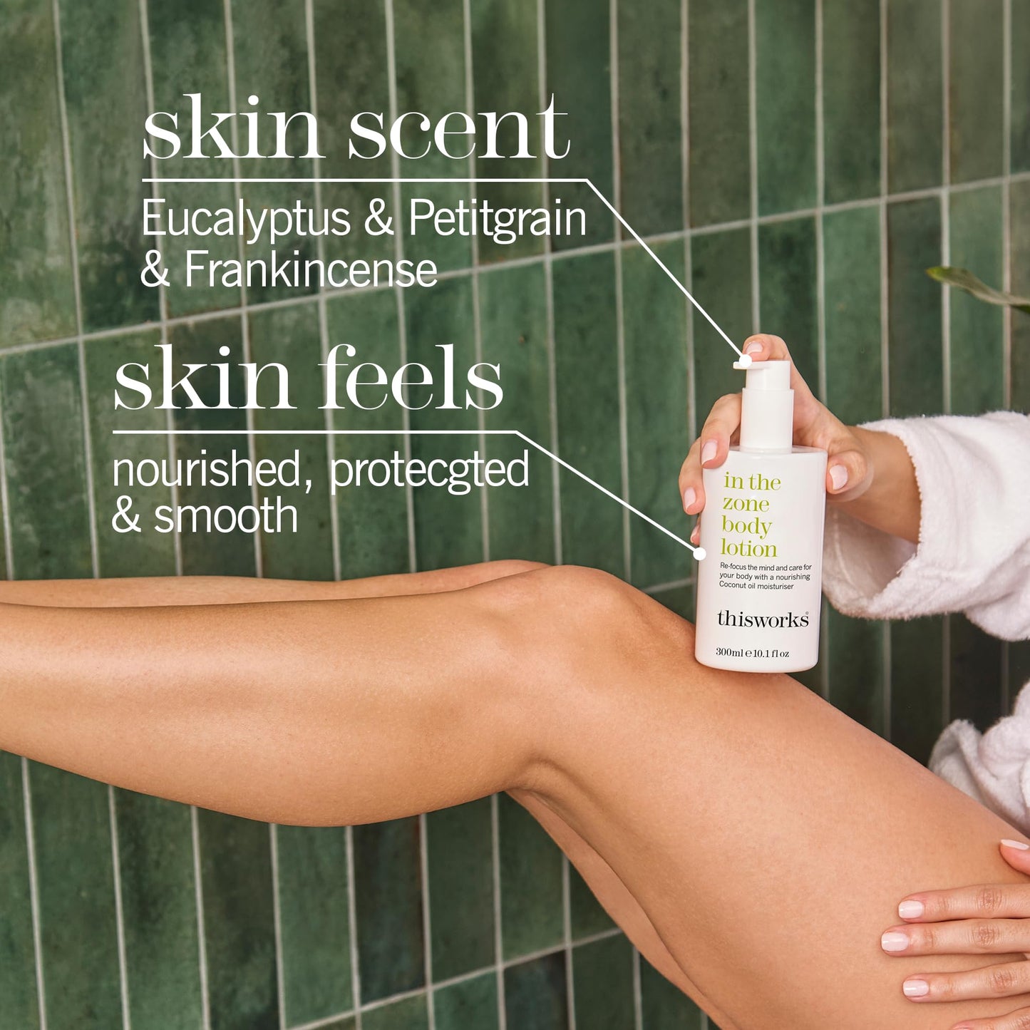 This Works In The Zone Shower Gel | Refreshing Body Wash with Eucalyptus & Frankincense | Cleanses, Soothes, and Revitalizes Skin | Aromatherapeutic Formula, 10.1 oz / 300ml