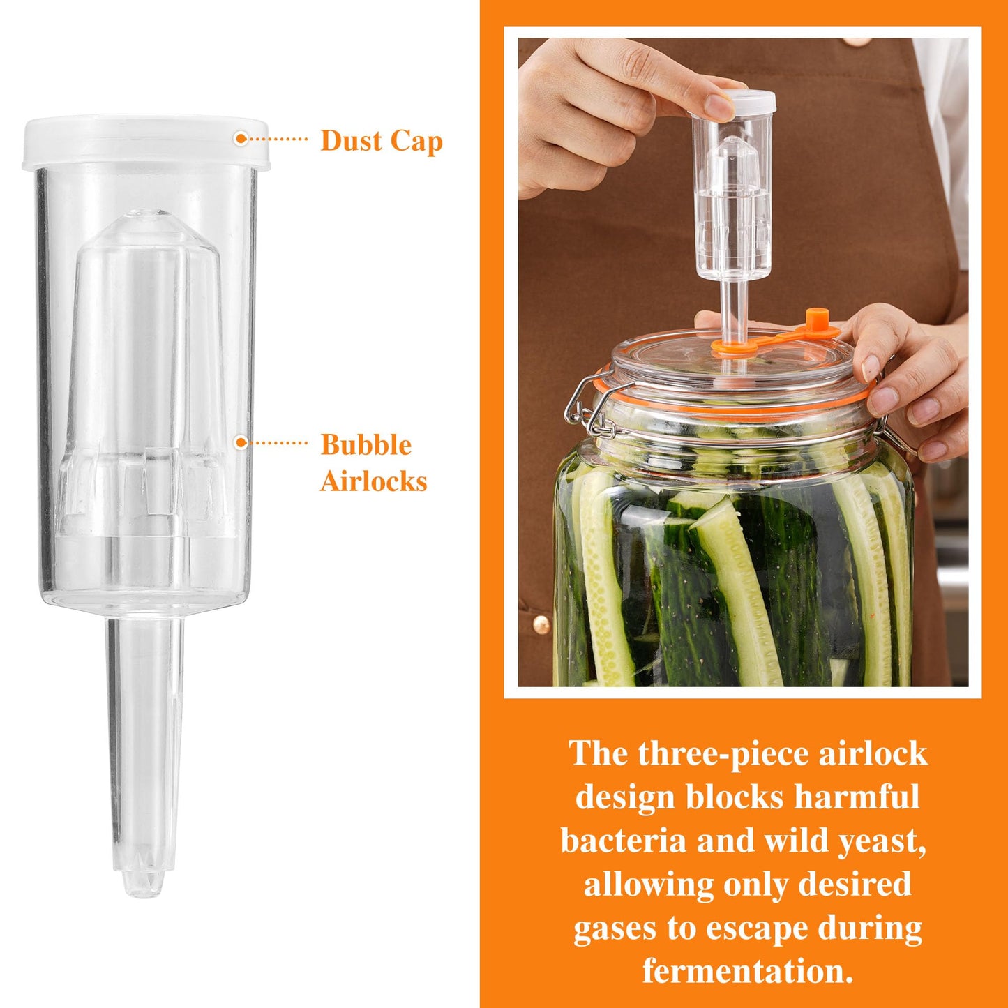YARWELL 1 Gallon Fermentation Jars with Airlocks, Fermenting Kit for Sauerkraut, Kimchi, Kombucha and Pickles, 2 Pack