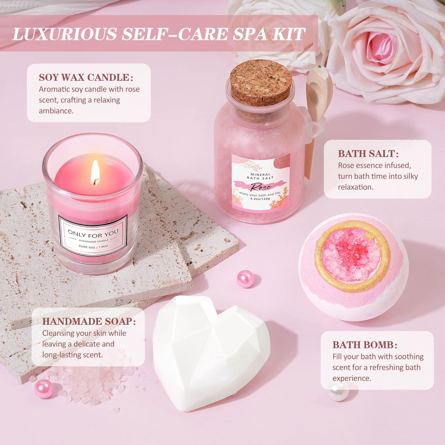Oufrenn Birthday Gift for Women for Mom Mother, Self Care Package Get Well Gift Basket Happy Birthday Set w/ 40oz Tumbler with Handle & Blanket Thinking of You Her Best Friend Sister
