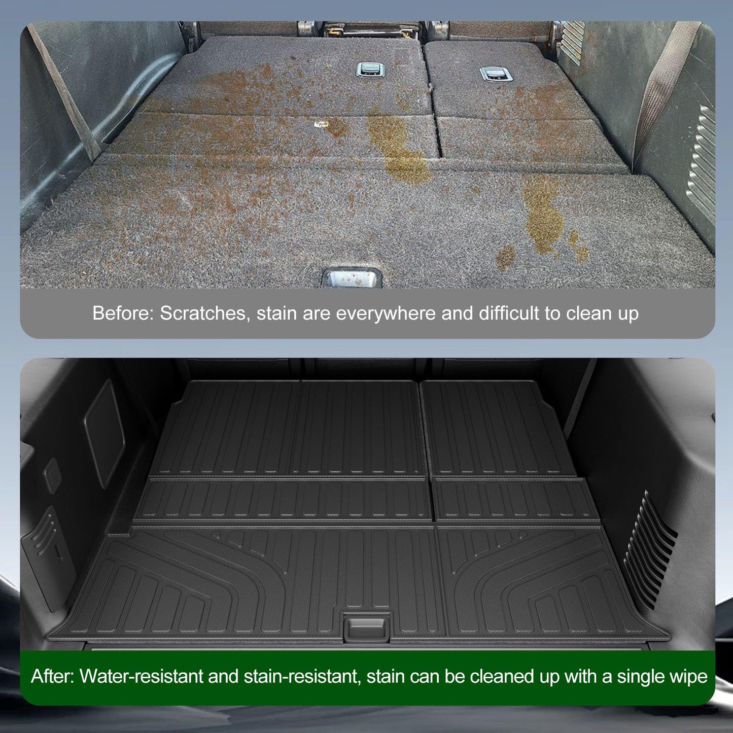 xipoqix 7&8 Seats Cargo Mat Compatible with 2003-2017 Ford Expedition Lincoln Navigator Trunk Mat Cargo Liner TPE 3rd Row Backrest Trunk Liner Replacement for 2003-2017 Ford Expedition Accessories