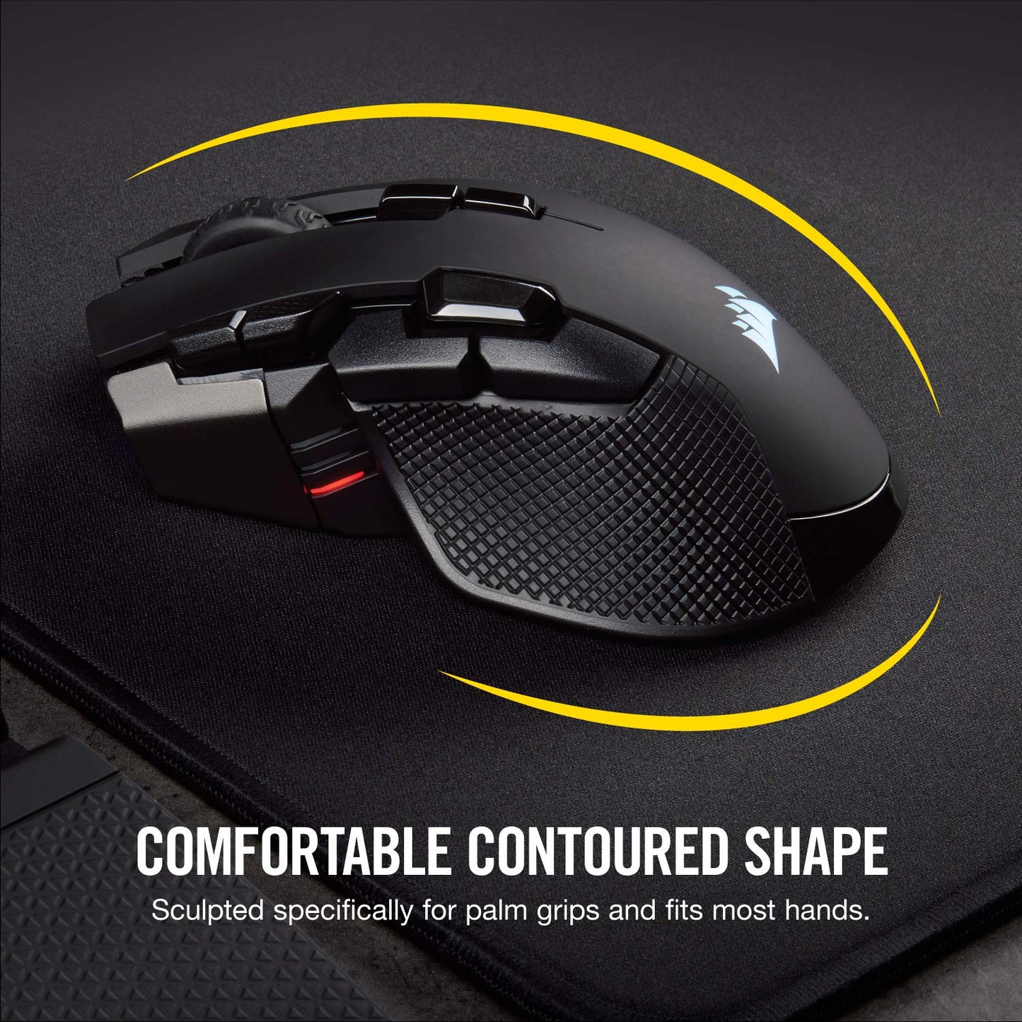 CORSAIR IRONCLAW WIRELESS RGB Rechargeable Gaming Mouse with Slipstream Technology - 18,000 DPI - 3-Zone RGB Multi-Color Backlighting - Black