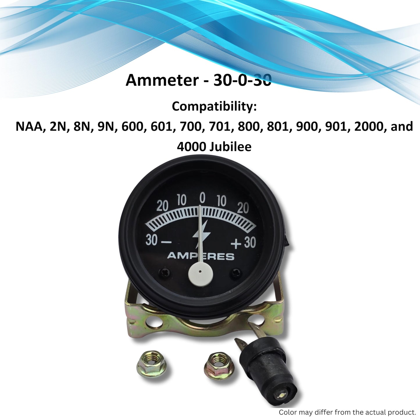 VR Autopedia Black Bezel Gauge Set for Ford Tractors - Tach, Temp, Amp, Oil Pressure | Fits Models 600, 800, 900, 1800, 2000, 4000 | Ford Replacement Instrument Cluster Kit | C3NN17360N | Ford Parts