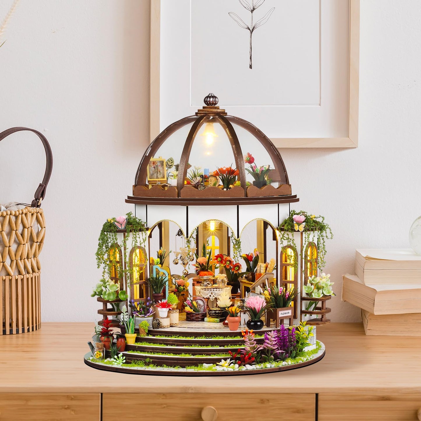Foyucool DIY Miniature Dollhouse Kit, Castle Flower House, Adult DIY Enthusiasts, Unisex Adult