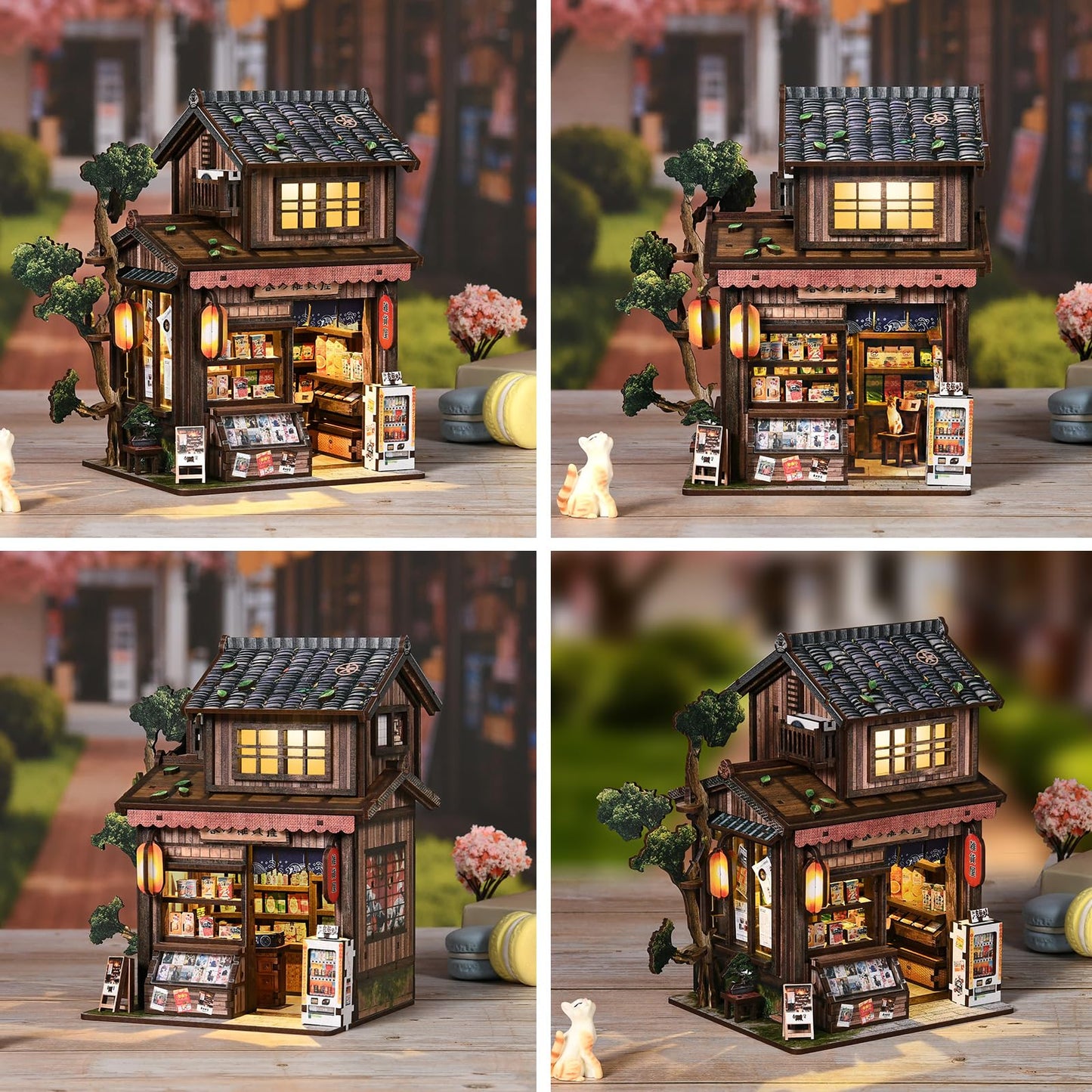 obzergem Book Nook DIY kit(Fantasy Country Store) Booknook kit with LED Light, DIY Dollhouse Houses, Craft kit for Adults, 3D Wooden Puzzles, Book Corner