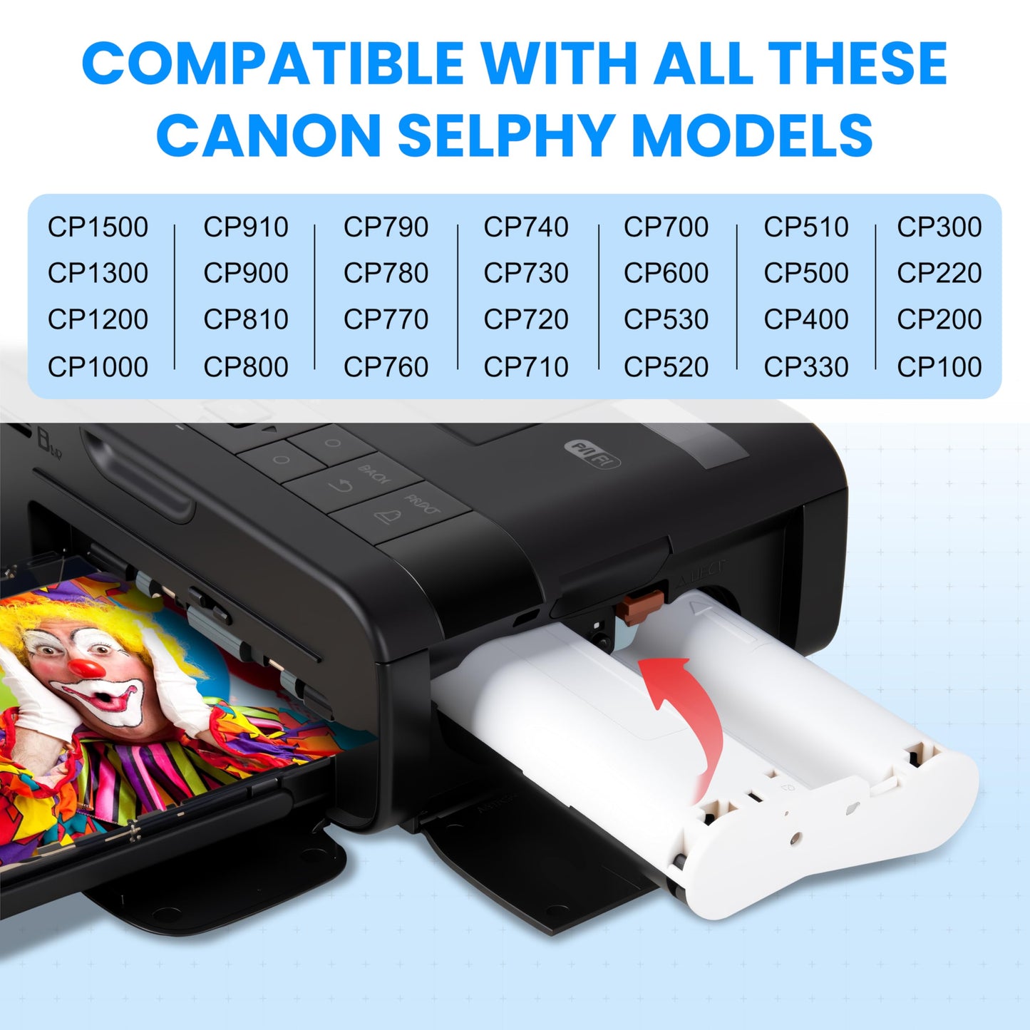Msudoku Compatible with Canon Selphy KP-108IN KP108IN Ink and Paper Set, 3 Color Ink Cartridges and 108 Sheets 4x6 Photo Paper, Compatible for Canon Selphy CP1500 CP1300 CP1200 Compact Photo Printers
