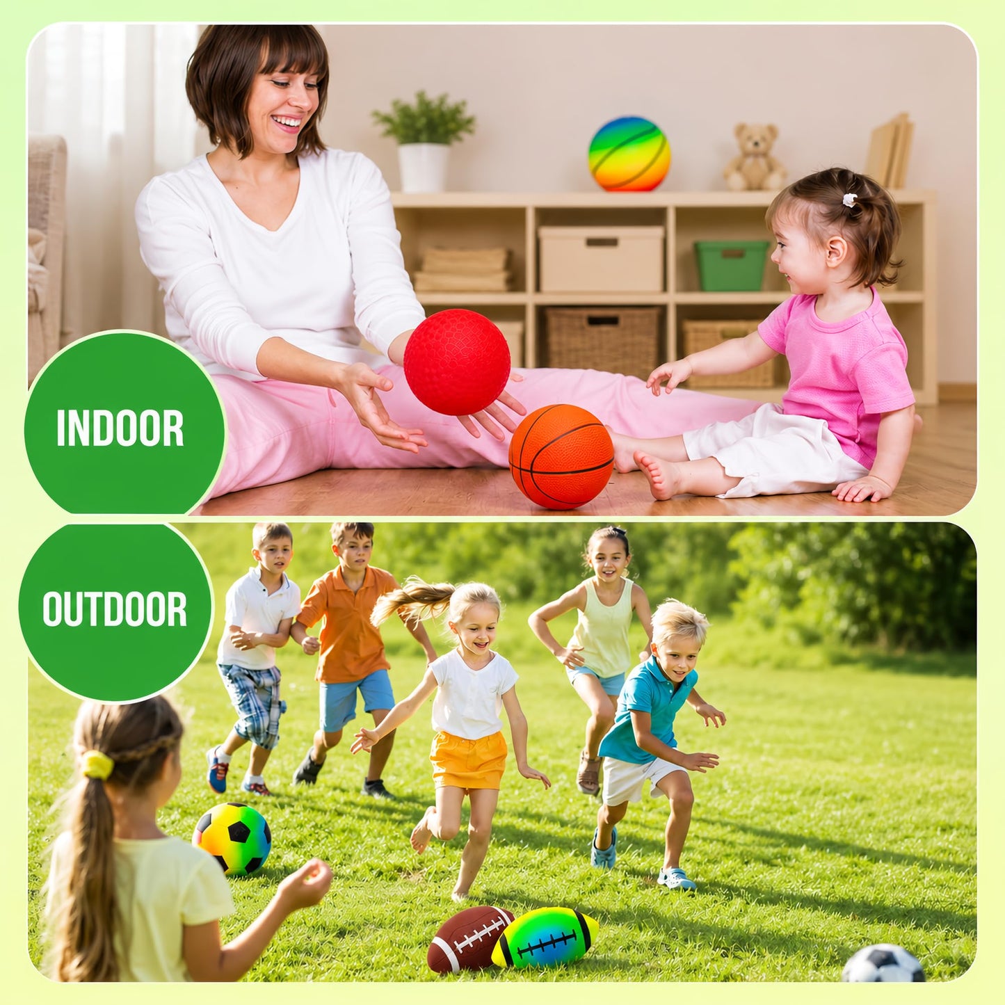 Innotoys Kids Playground Balls, 5 Inches Sports Ball Rubber Dodge Ball Kick Ball for Toddlers 1-3, Indoor Outdoor Balls Game Gifts for Boys Girls 2 3 4 5 6 Years Old (7 Pcs Balls)