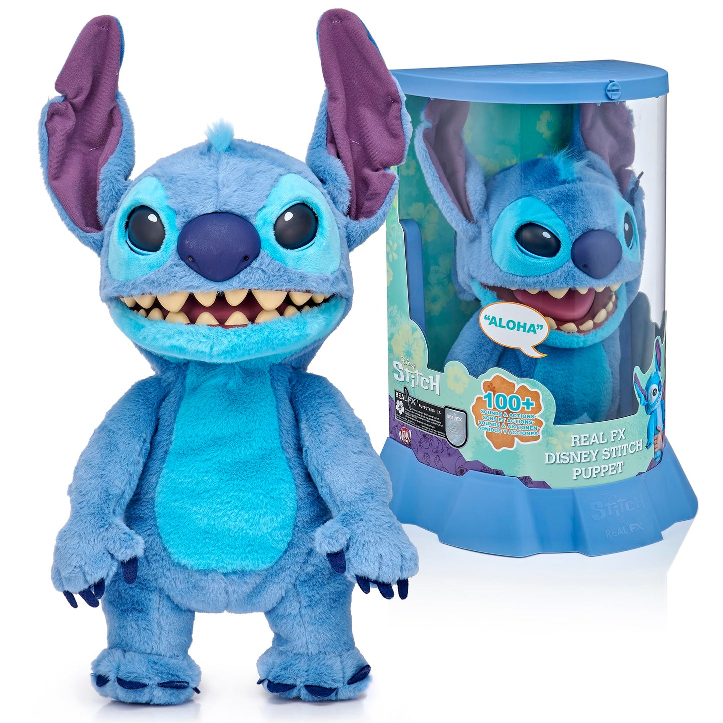 Disney Stitch Interactive Animatronic Pet| REALFX | Looks, Feels, Sounds Real! Over 100 Sounds and Reactions | Officially Licensed | Reacts to Touch & Movement