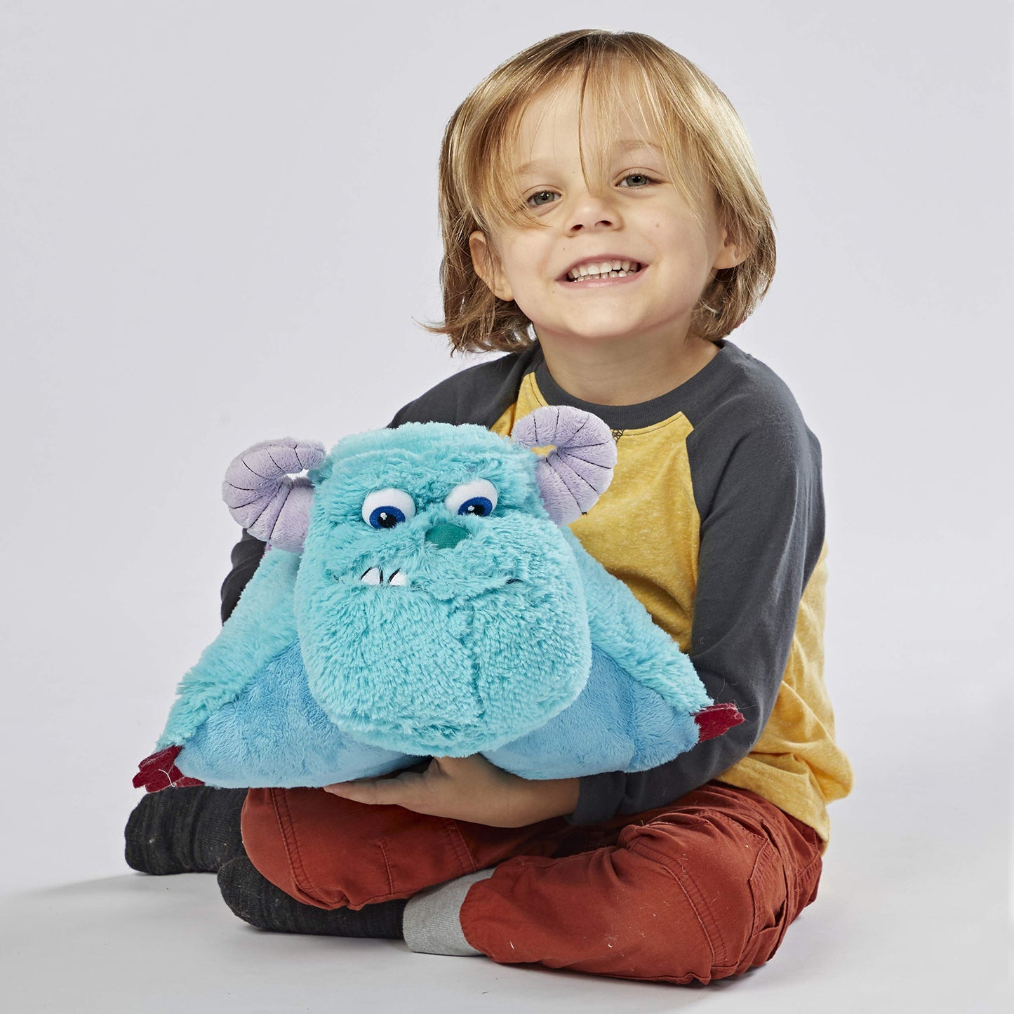 Pillow Pets Monsters Inc 16" Sulley Stuffed Animal, Disney Monsters University Plush Toy, Blue