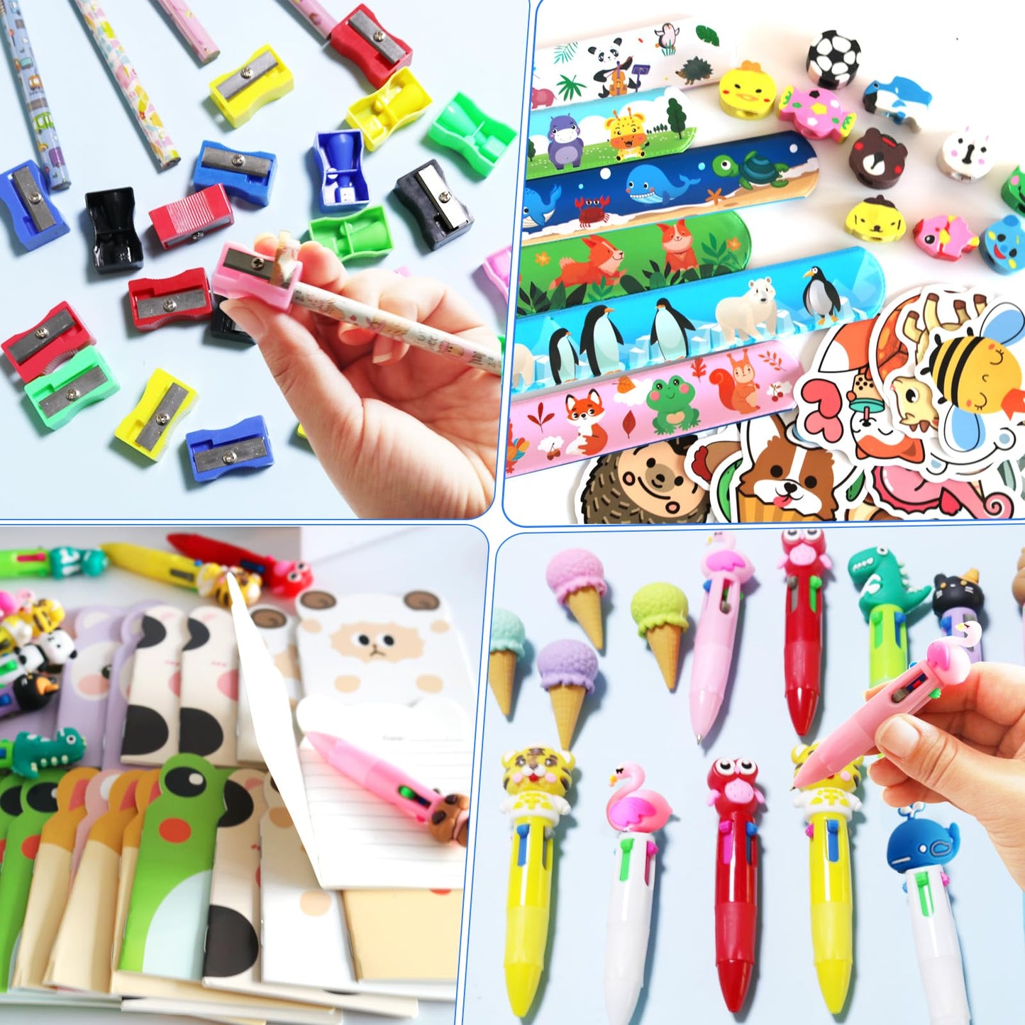 268 Pcs Return Gifts for Birthday,Student Birthdays Gifts from Teacher,Stationery Set Pencil Erasers Notesbook Stickers Ballpoint Pen Knife for Goodie Bag Classroom Gifts Class Rewards Prizes