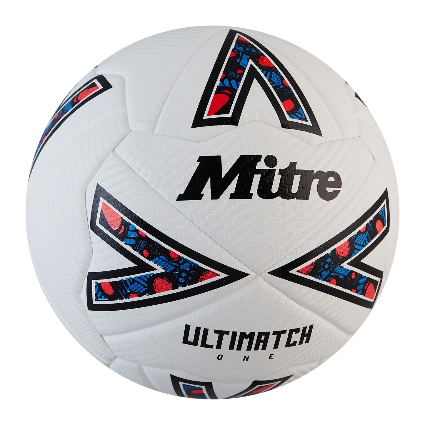 Mitre Unisex-Adult Ultimatch One 24 Football, White/Black/Bib Red, 5