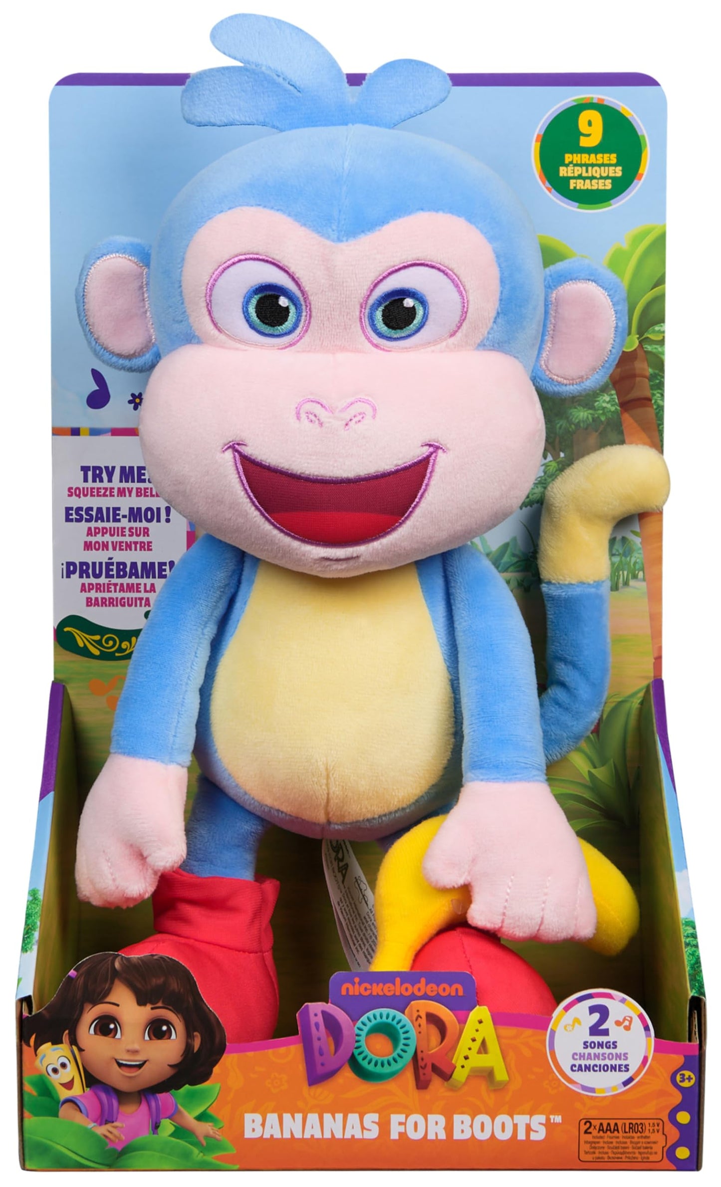 Dora Bananenfreund Boots - Approx. 30 cm Tall Interactive Plush Toy from The Popular TV Series with 2 Songs and 9 Phrases, for Imaginative Play, for Children Aged 3 and Over