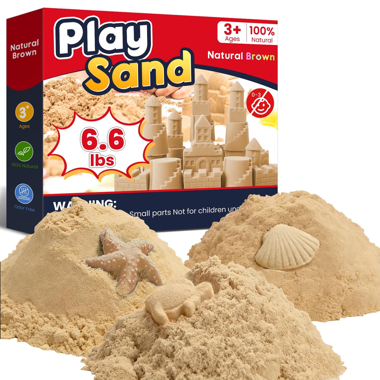 FURWEY 13.3lbs Play Sand, Natural Brown Sensory Sand,Suitable for Children to Shaping, Squeezing and Molding