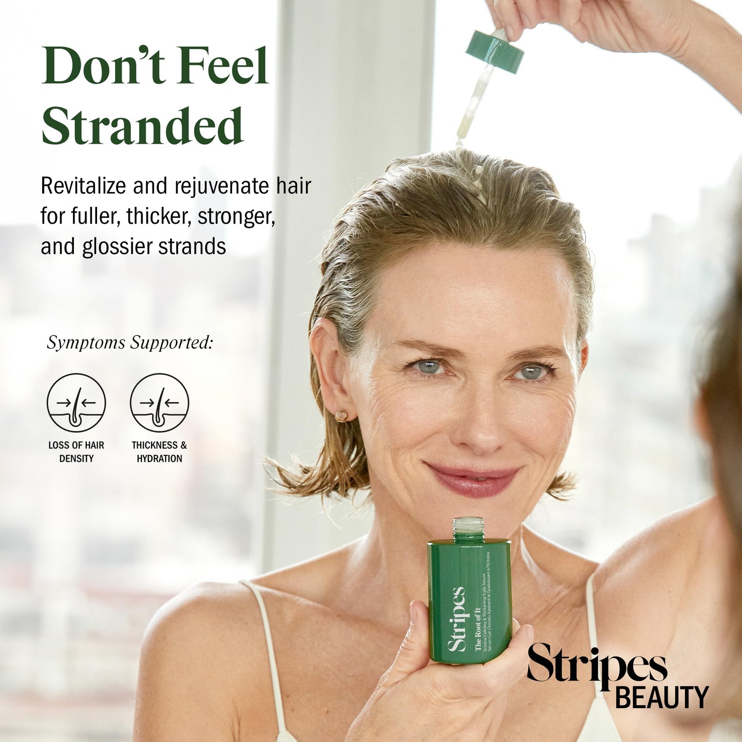 Stripes Beauty Naomi Watts The Root It Hydrating Scalp Serum Improve Hair Density Thickness Moisture Shine All Hair Types Menopause Support 1.7 Fl Oz
