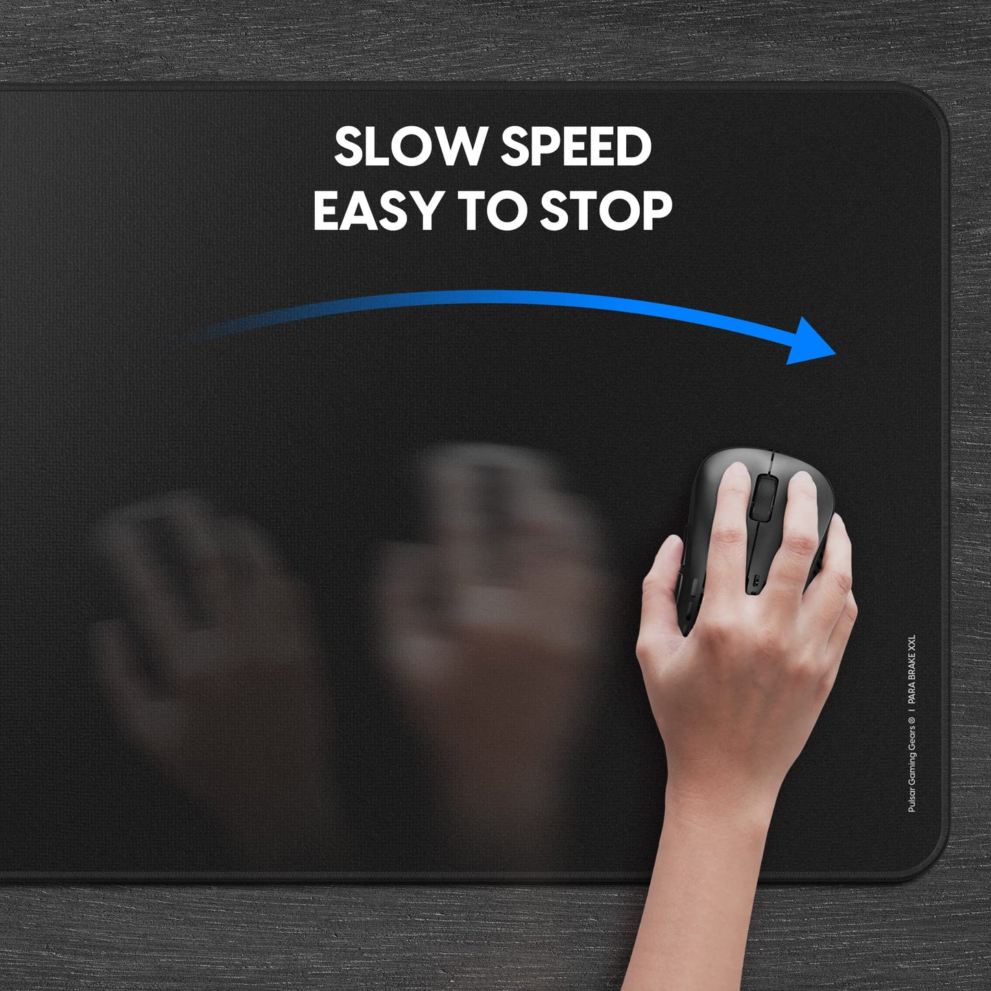 Pulsar - Parabrake XXL Esports Level Premium Gaming Mouse Pad v2 - Braking Slow Speed Pad Stitched Edge Superfine Microfiber 35 x 16in (XXL, Black)