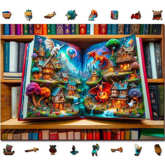 WOODEN.CITY Enchanted Tales 1000 Piece Puzzle | Wooden Puzzles for Adults | Jigsaw Puzzles 1000 Pieces Made in EU - Size 21.25 X 15.5 in | Magical Jigsaw Puzzle
