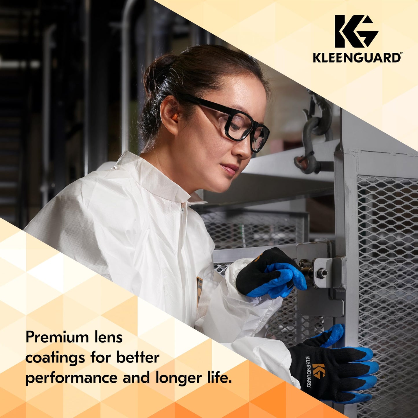 KleenGuard™ V30 Maverick™ Safety Glasses (49309), with KleenVision™ Anti-Fog Coating, Clear Lenses, Black Frame, Unisex for Men and Women (Qty 12)