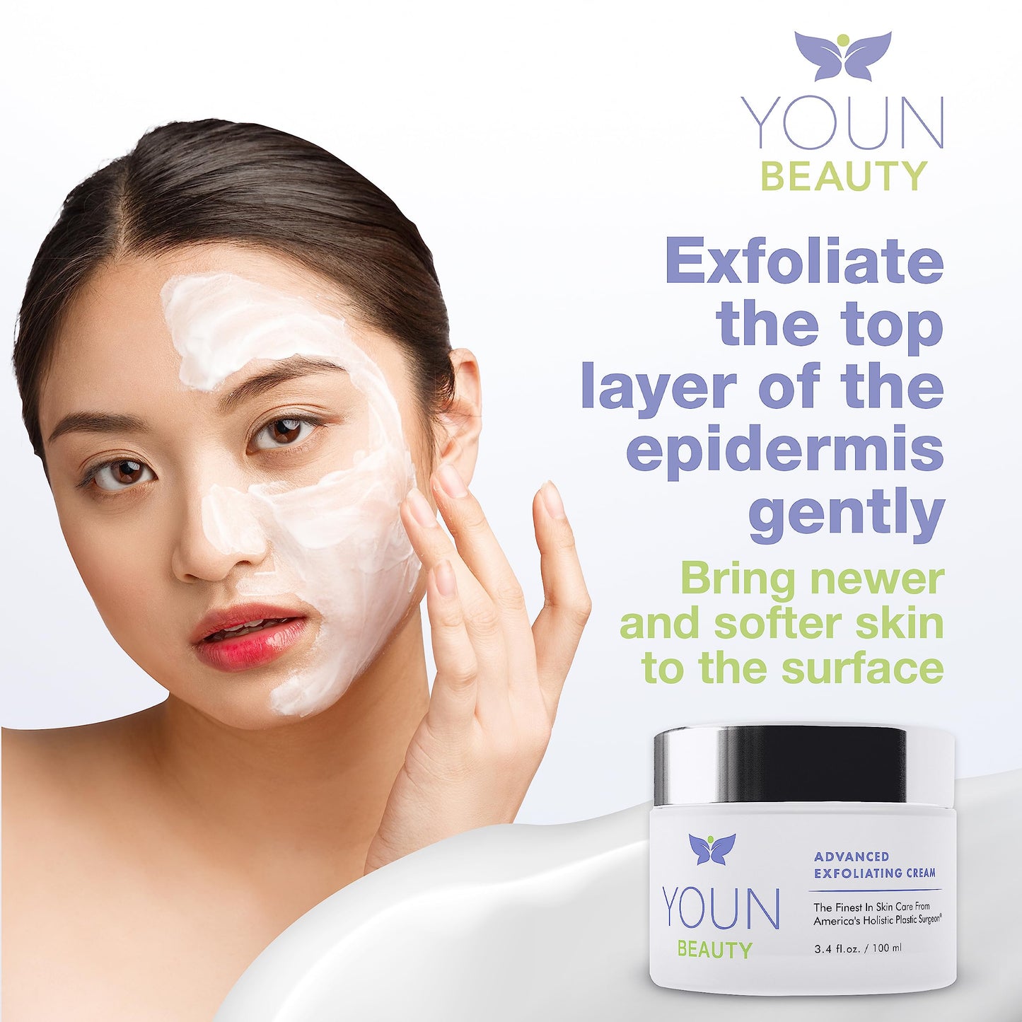 YOUN Beauty Wash-Off Exfoliating Face Wash by Dr. Anthony Youn – Paraben-Free, Gentle Face Exfoliator with Shea Butter, Vitamin E, Jojoba Oil, and Grapeseed Oil (100 ml)