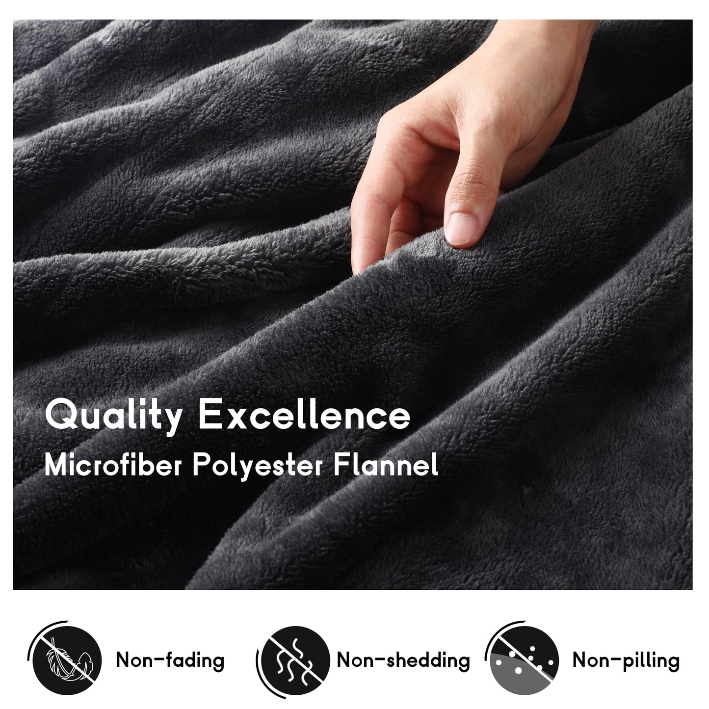 Heated Blanket Electric Blanket Full Size 72''x84'' with 9 Heating Levels, 1-10 Hour Auto Shut Off, Machine Washable, Flannel & Sherpa Soft Warming Blanket for Couch, Bed, Office - Dark Grey