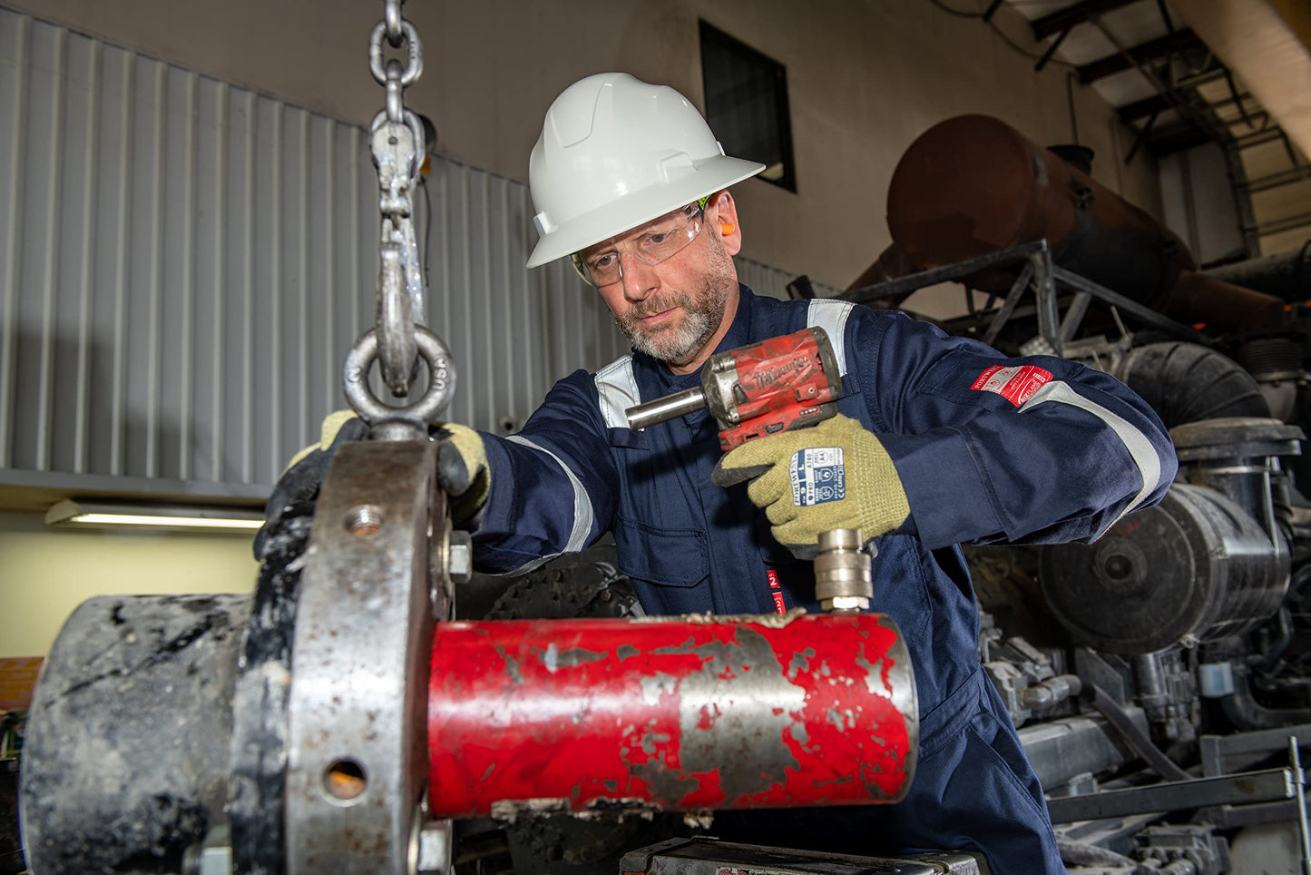 Portwest FR94 Bizflame Fire Resistant Coverall with FR Reflective Tape ASTM NFPA, Navy, X Large