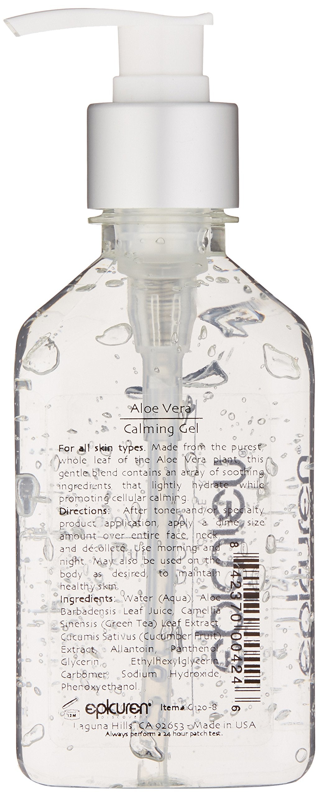 epicuren DISCOVERY Aloe Vera Calming Gel , Clear, 8 Fl Oz